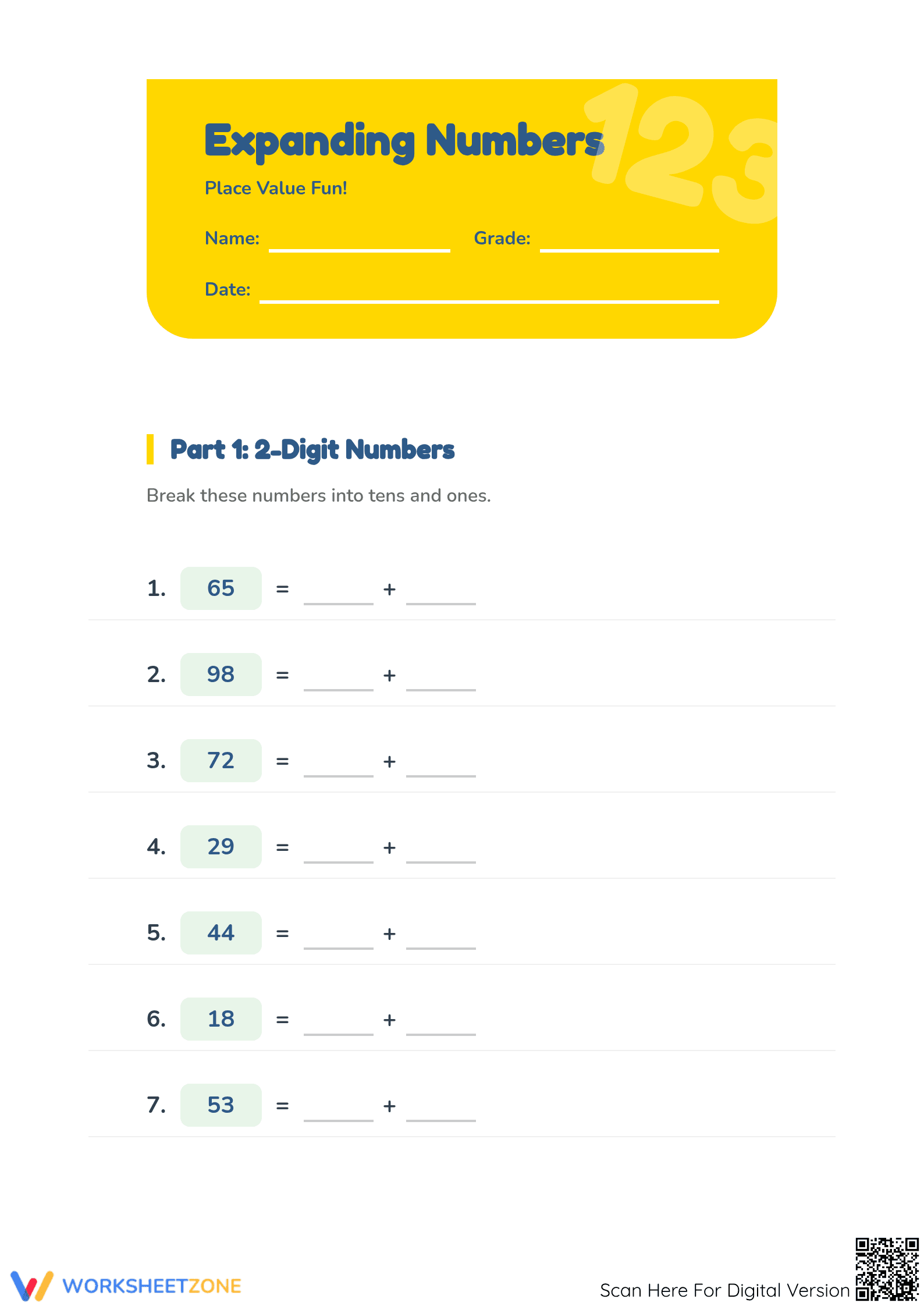Essential Expanded Form Worksheet | Grade 2 Math - Page 1