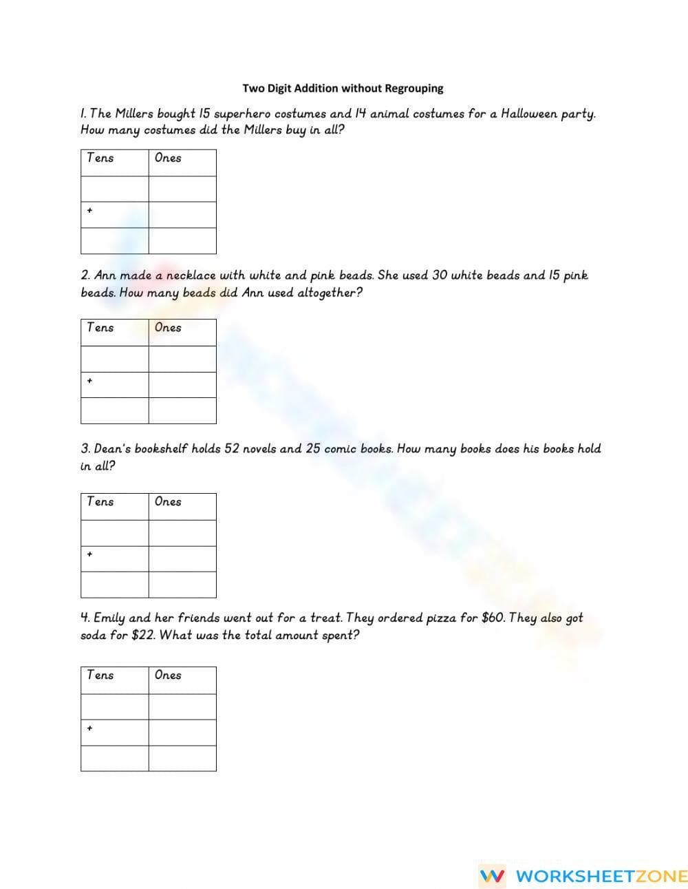 Two Digit Additions Now Beginner - Page 1