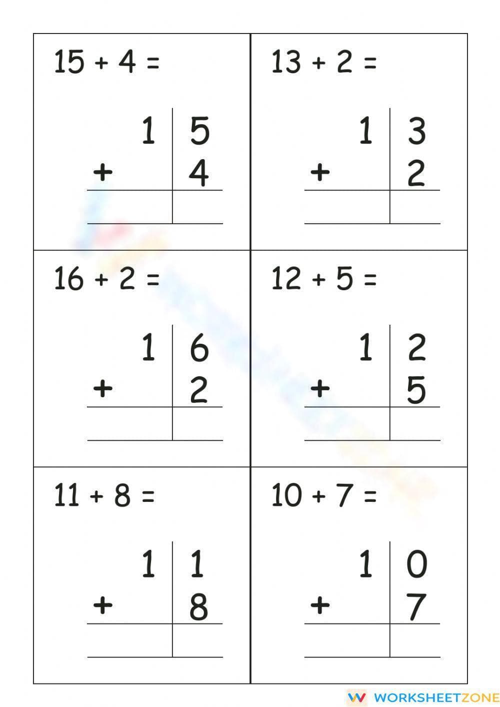 Comprehensive Addition Skills Worksheet - Page 1