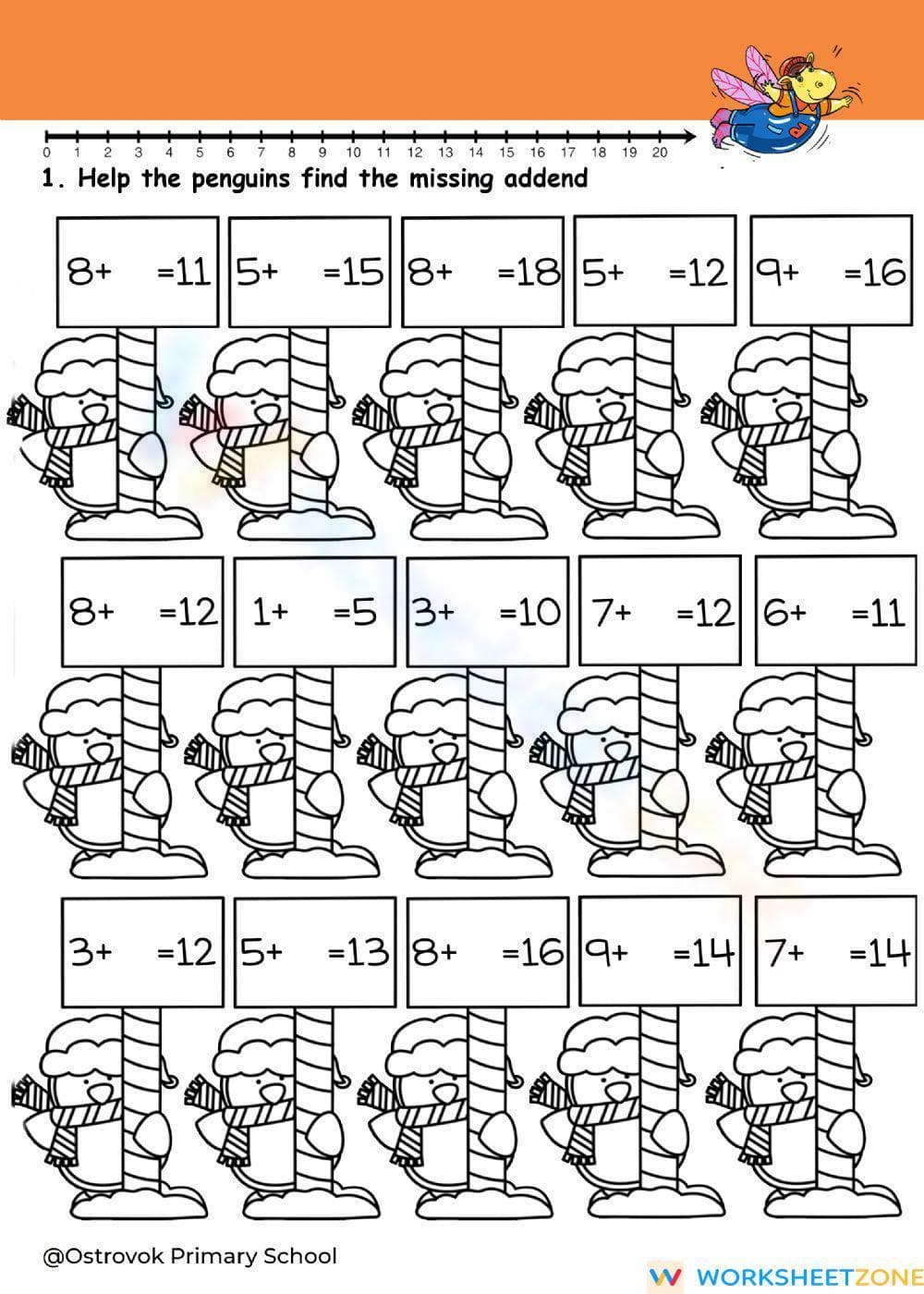 Grade 1 Math Lesson 28 Worksheet for Kids - Page 1