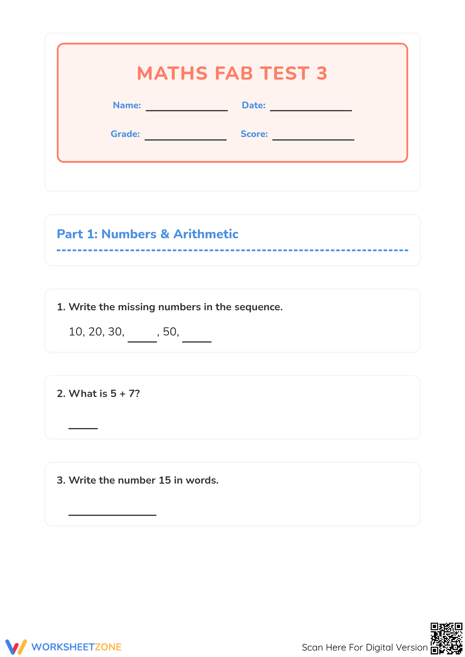 Complete Grade 2 Math Assessment: Aligned Standards Test - Page 1