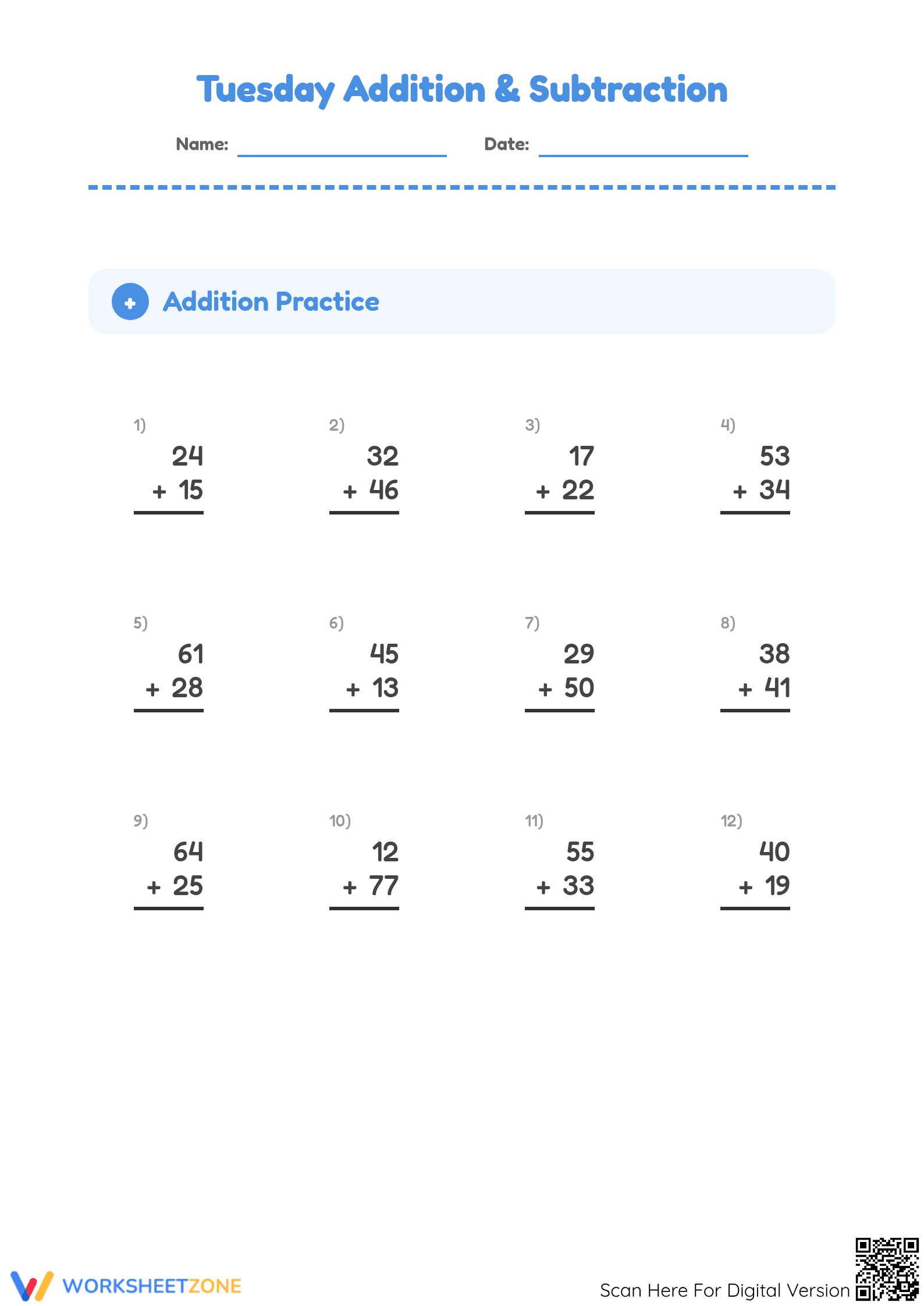Essential 2-Digit Addition & Subtraction Practice, Grade 2 - Page 1