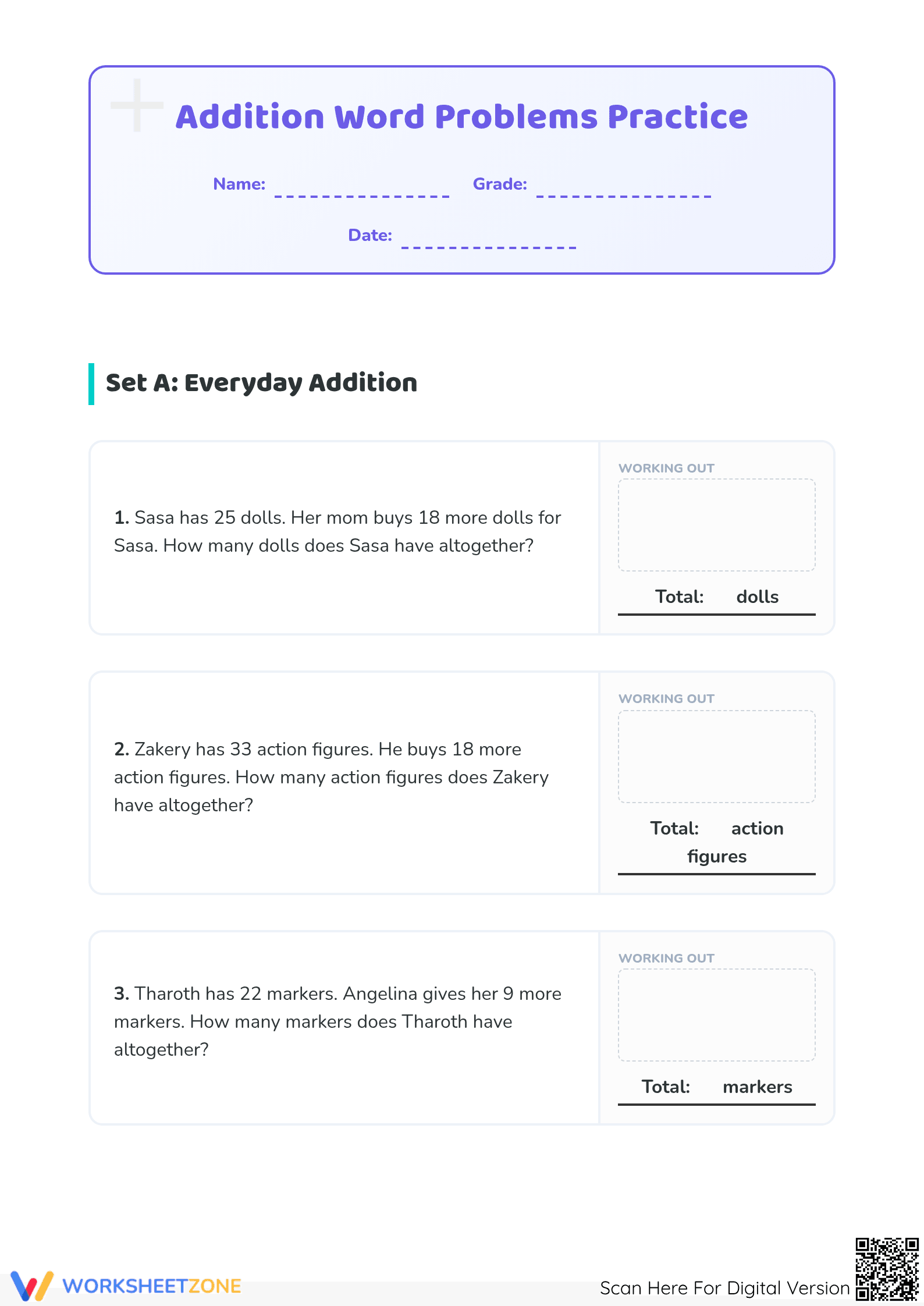 Essential Grade 2 Addition Word Problems Practice - Page 1