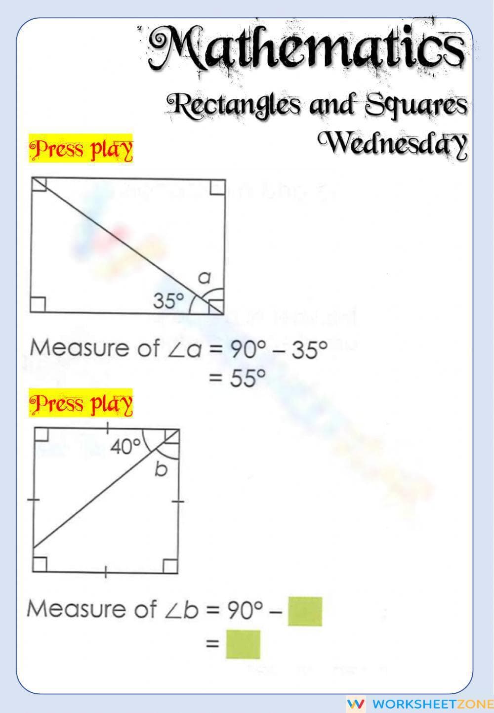 Week 18 - Mathematics - Wednesday - Page 1