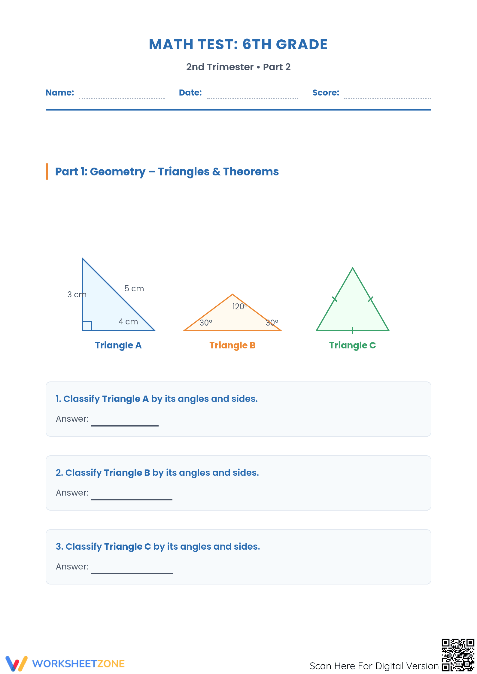Essential 6th Grade Math Test: CCSS.MATH.CONTENT.6.G.A.1 - Page 1