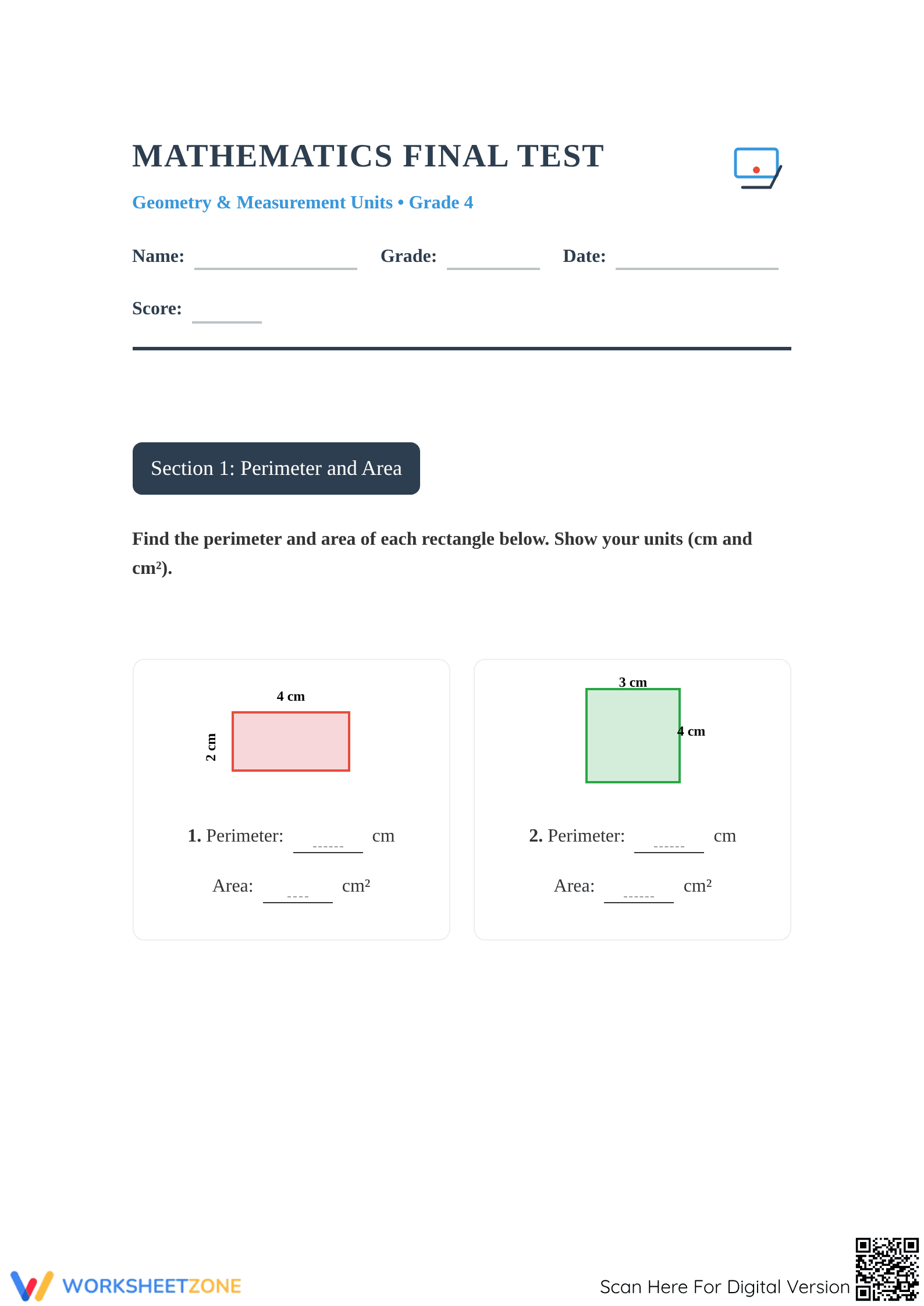 4.MD.C.6 Worksheet: Geometry & Angles — Grade 4 Aligned - Page 1
