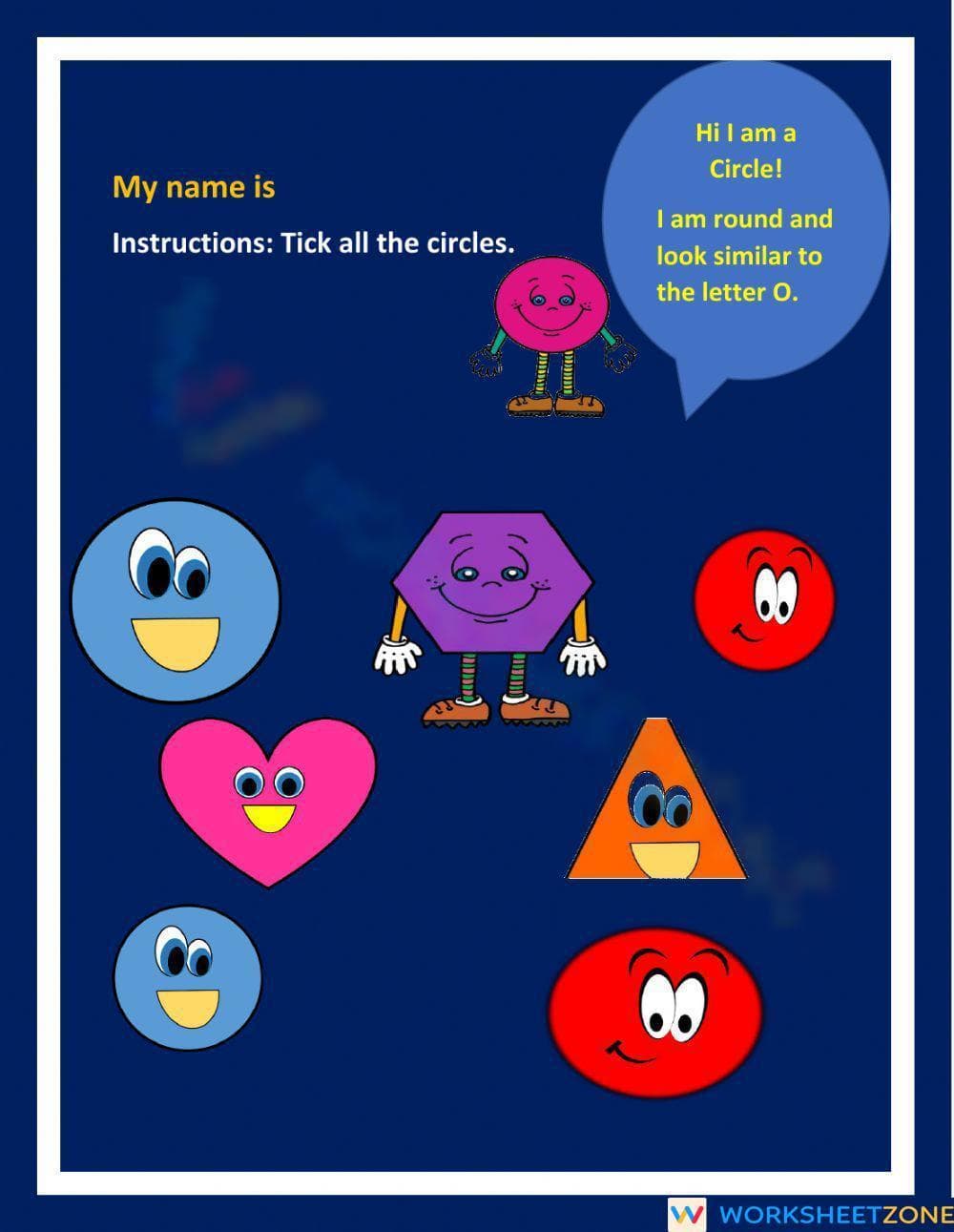 Circle Geometry Fun Worksheet - Page 1