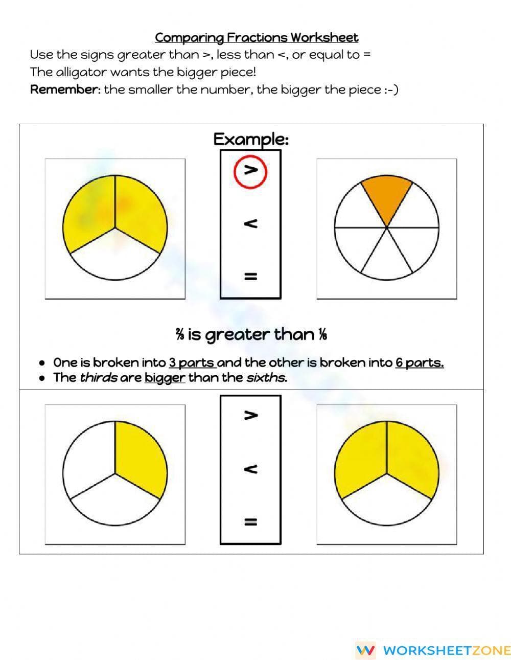 Comparing Fractions - Page 1