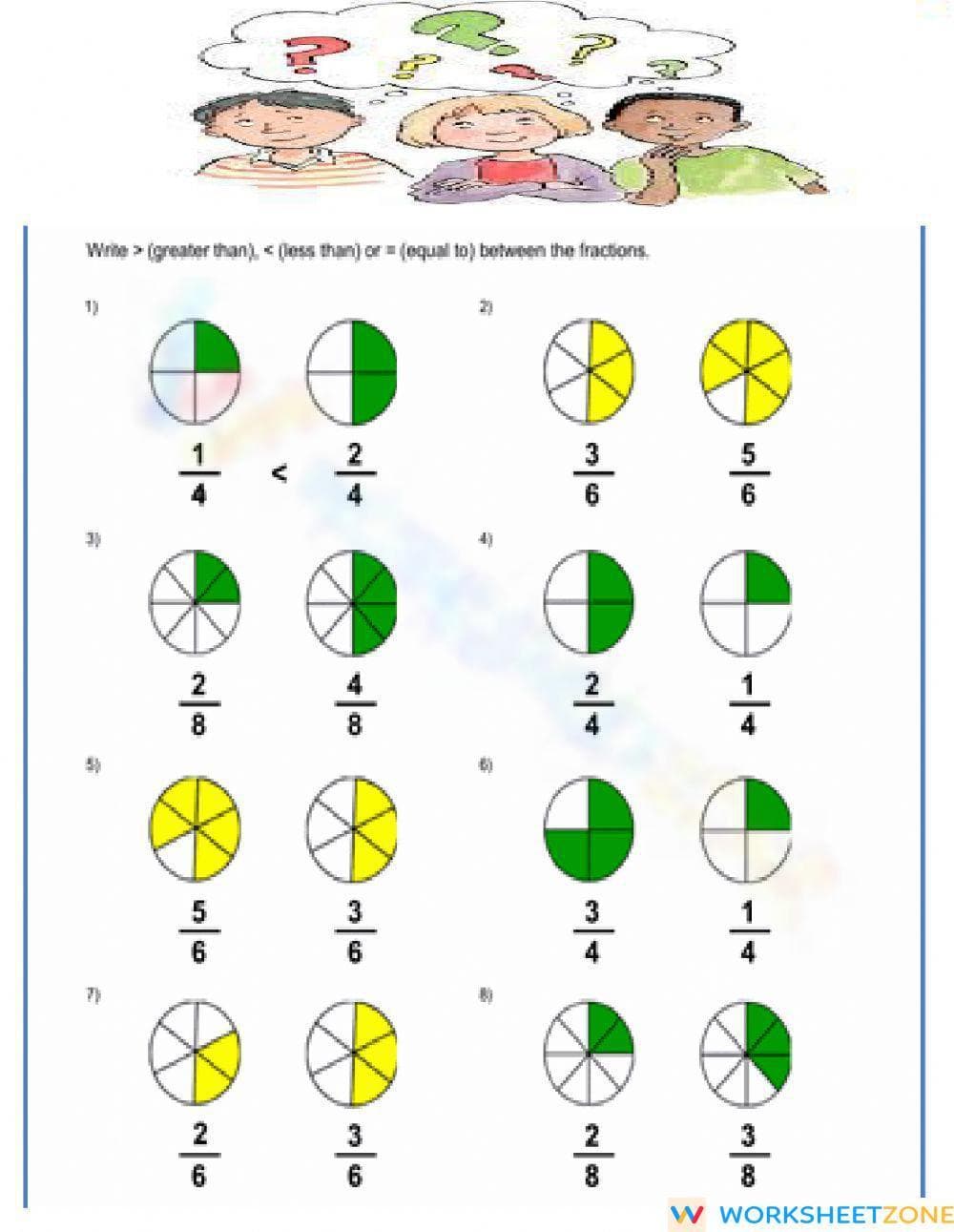 Comparing Fractions - Page 1