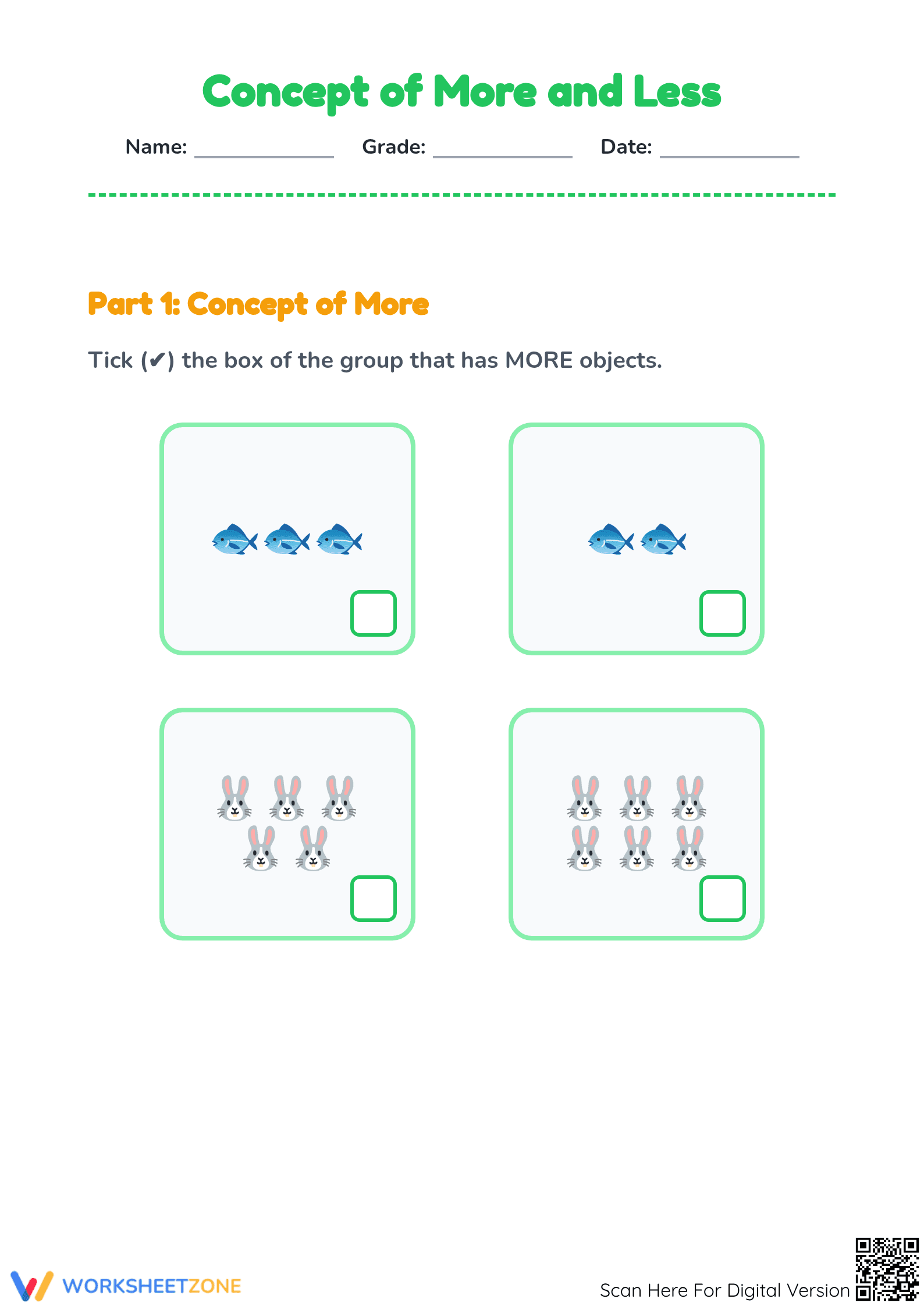 Printable Comparing Numbers Worksheet | Grade 1 Math - Page 1