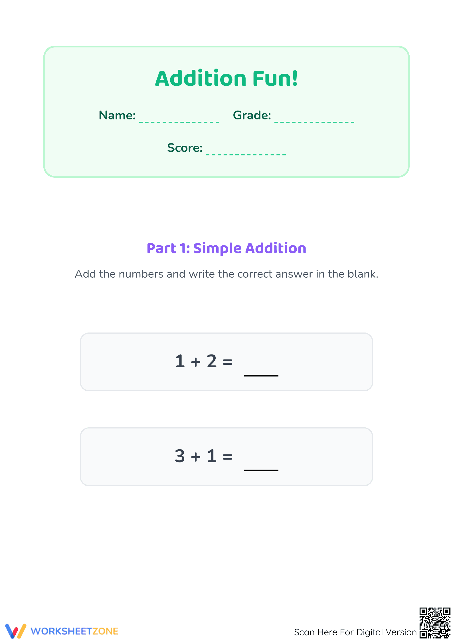 Essential Grade 1 Comparing Numbers Printable Worksheet - Page 1