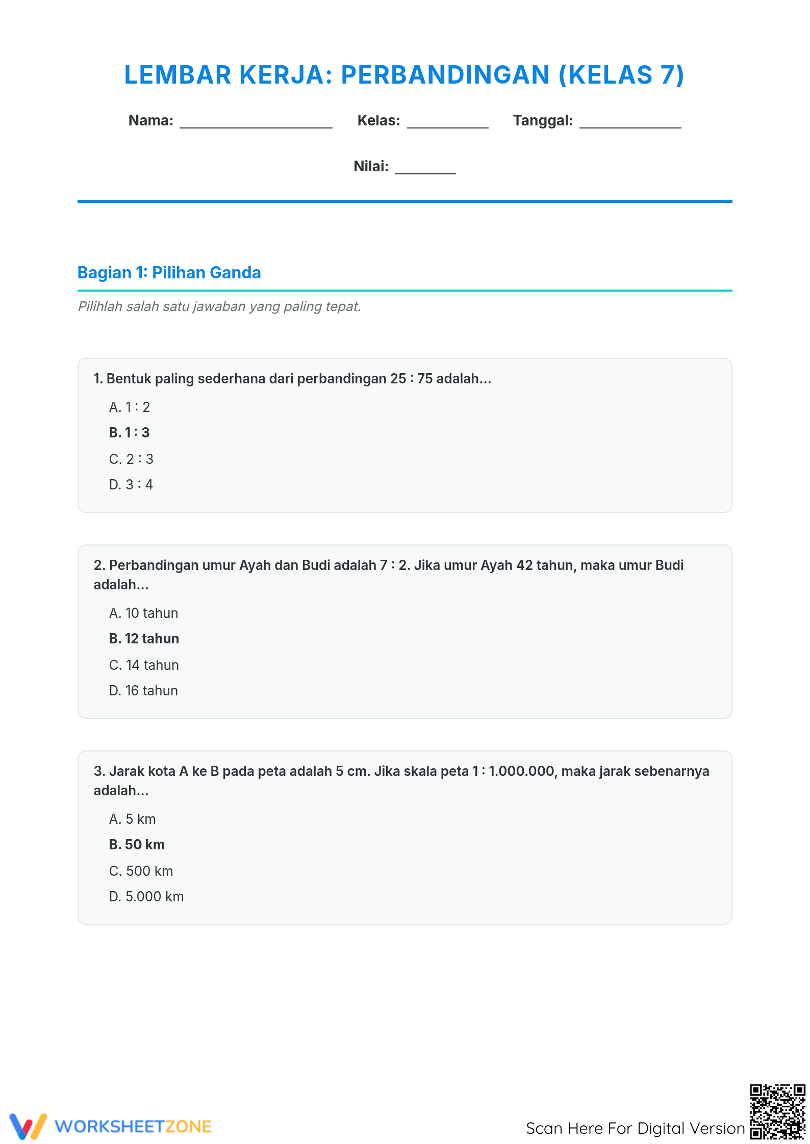 Essential Ratios and Proportions Worksheet | Grade 8 Math - Page 1