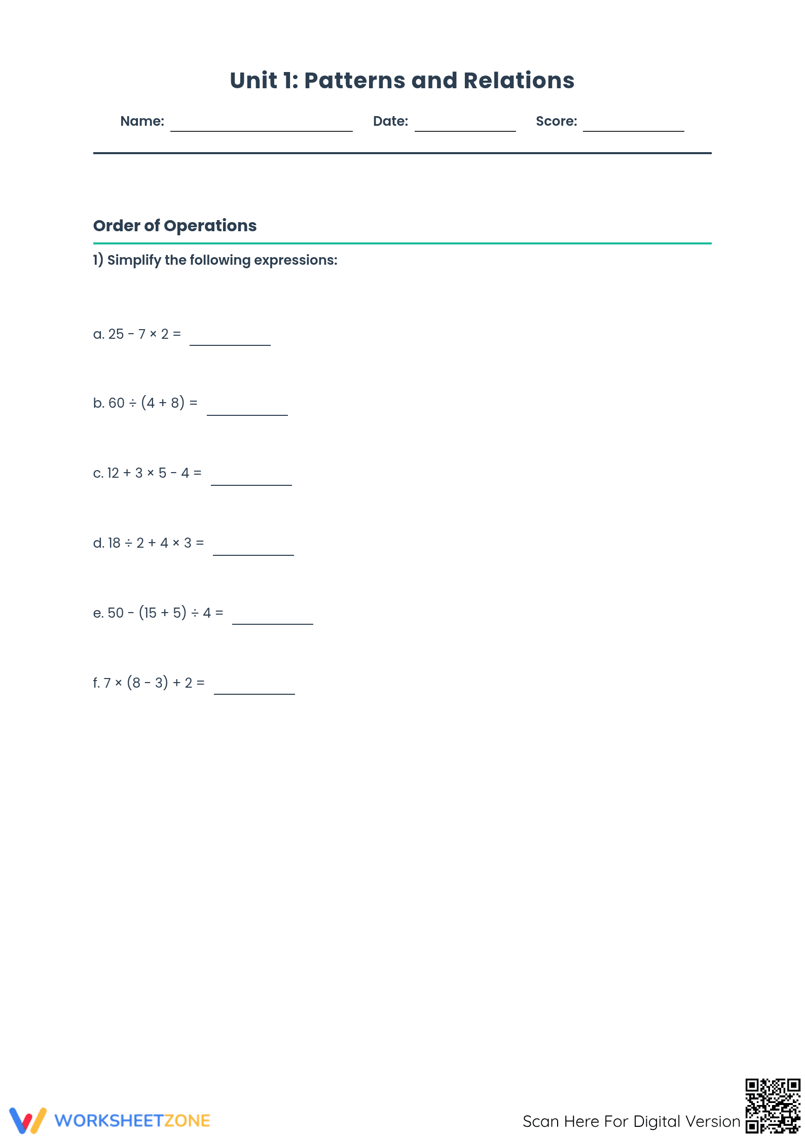 Printable Coordinate Grid Worksheet | Grade 6-8 Math - Page 1