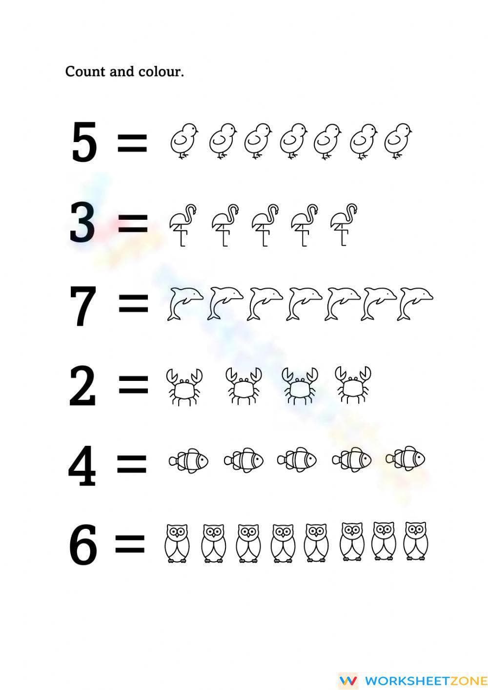 Count and Colour Number Fun - Page 1