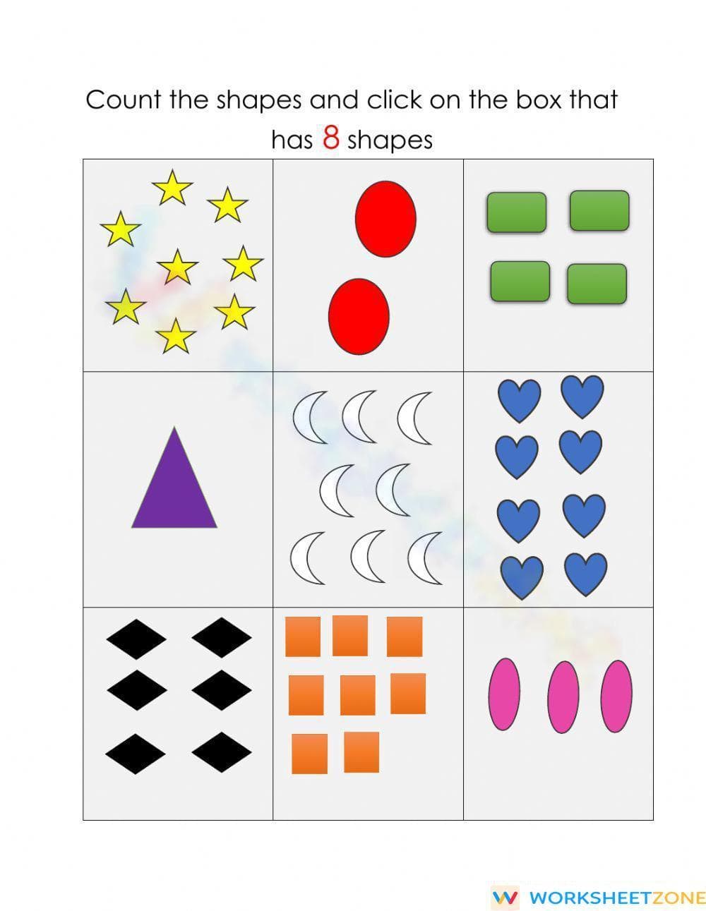 Counting to 8 Worksheet: Number Recognition Fun - Page 1