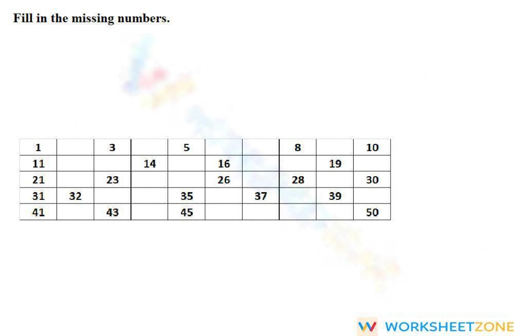 Math Worksheet for September K-2 Level - Page 1