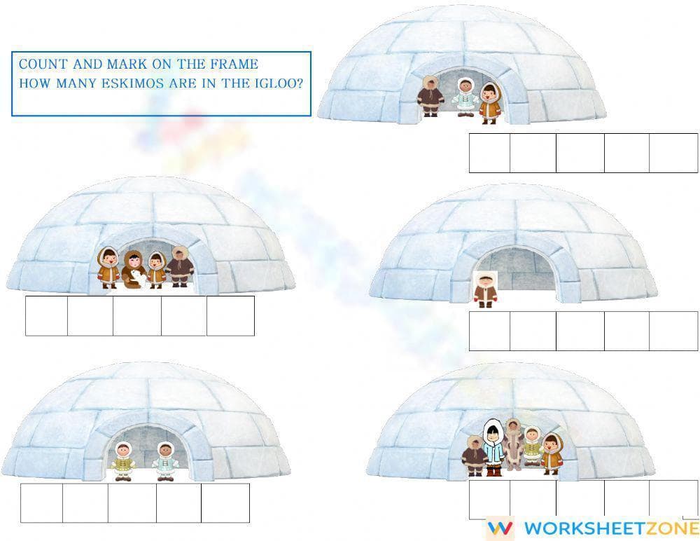 Counting Eskimos Worksheet - Page 1