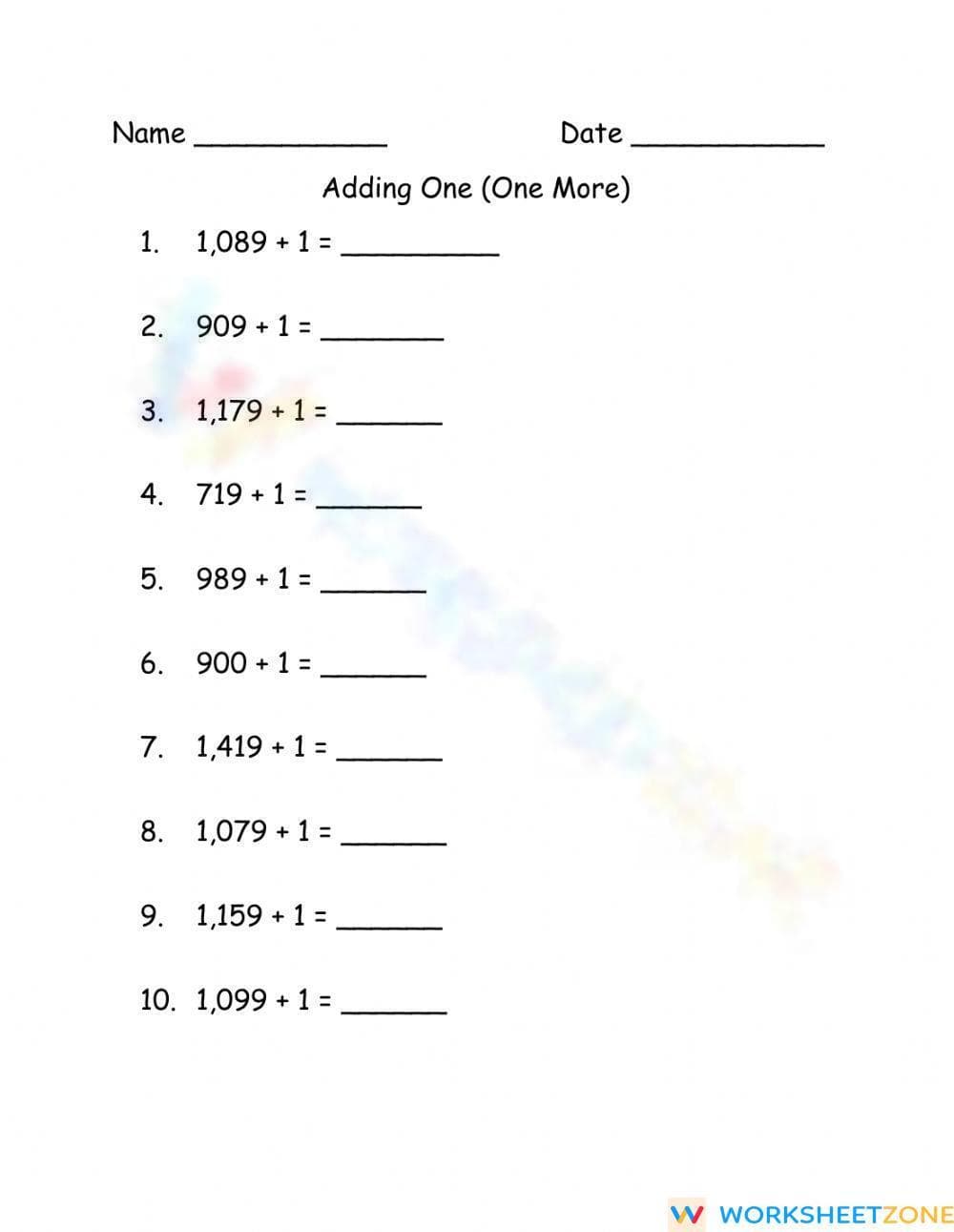 Numbers to 1,200 - Page 1