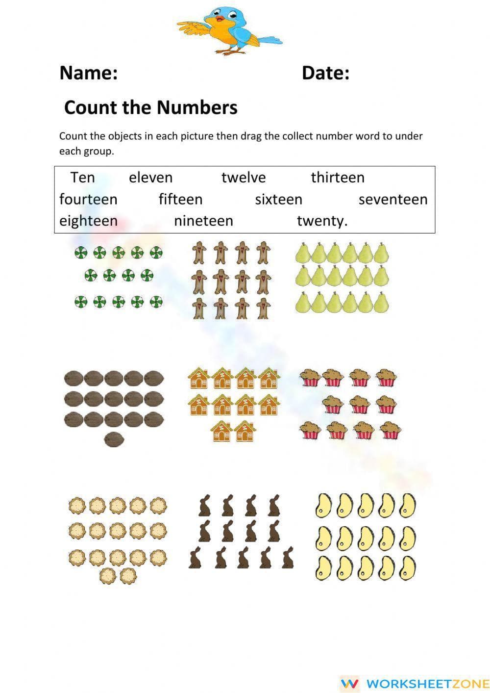 Count the Numbers: Engaging Number Recognition Worksheet - Page 1