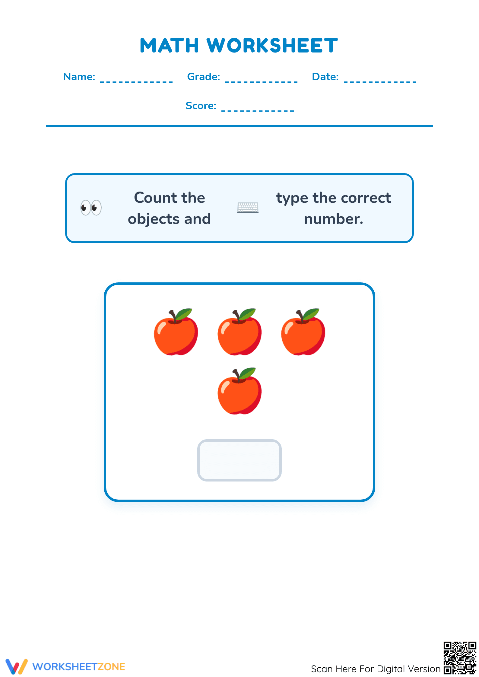 Counting to 6 Worksheet | Printable Grade K Math - Page 1