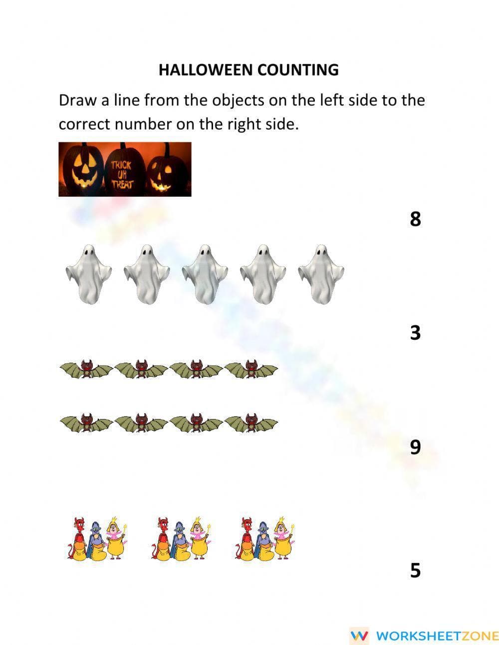Halloween Counting Activity for Kids - Page 1