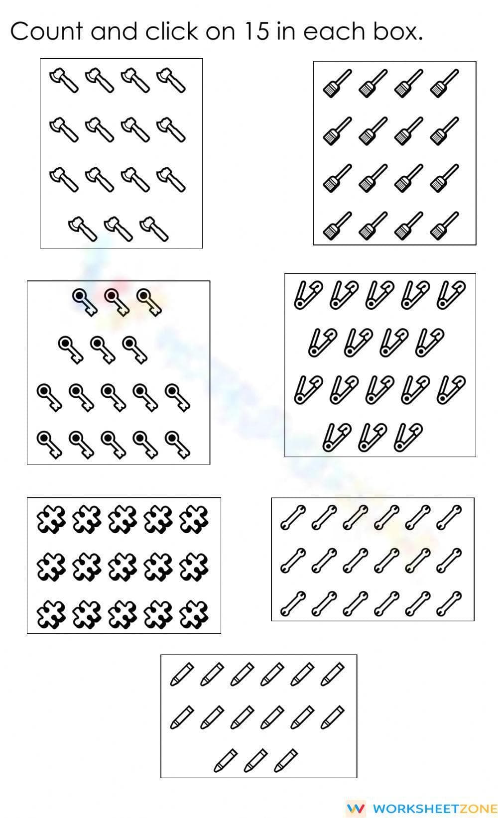 Counting to 15: Practice Counting Skills - Page 1
