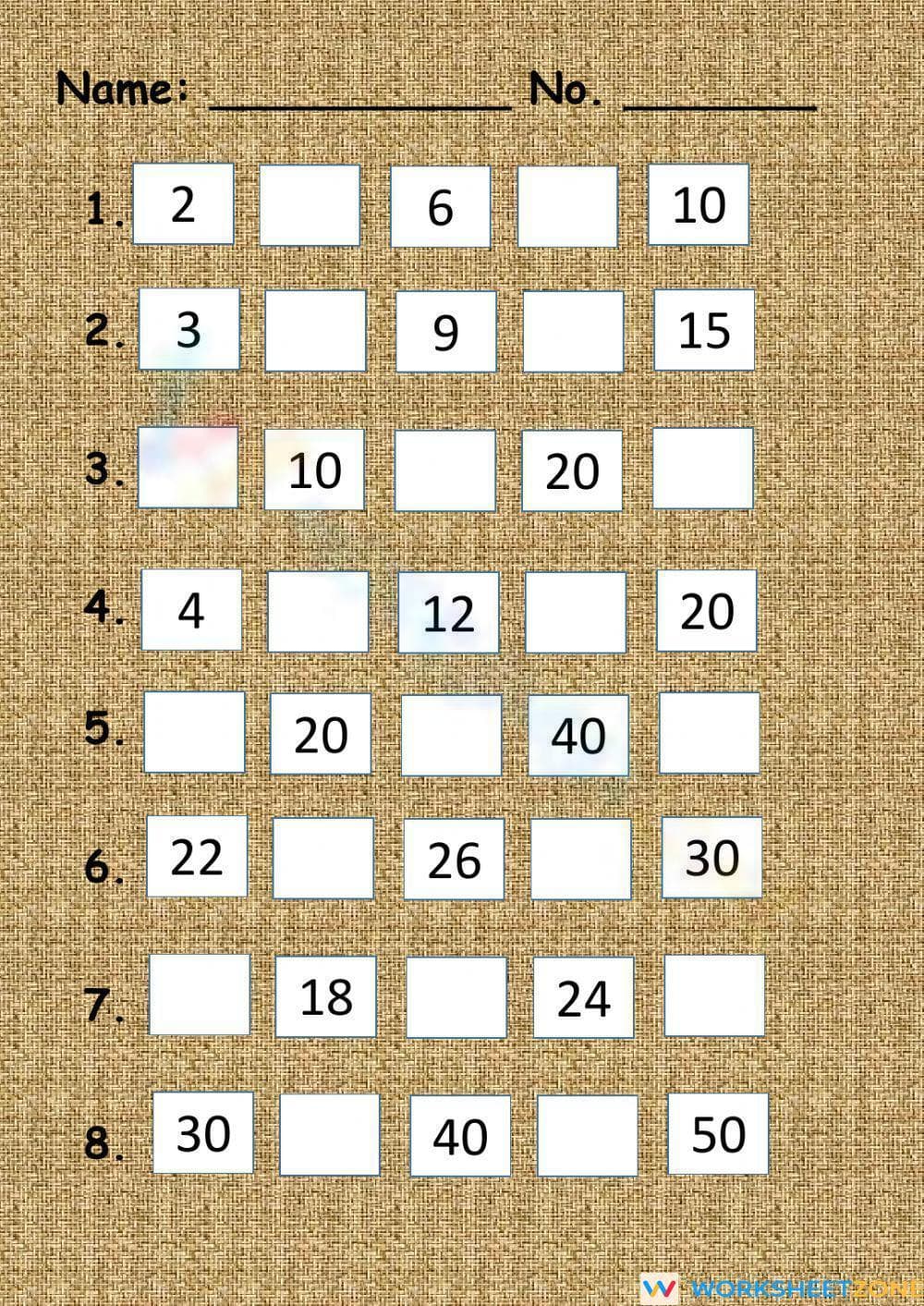 Counting By Worksheet - Page 1