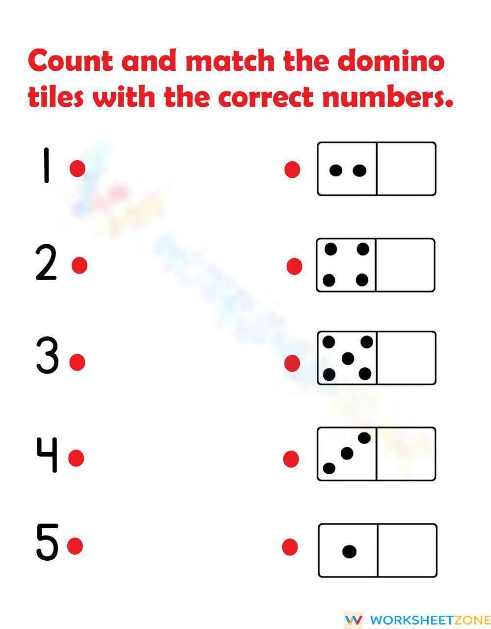 Count and Match Domino Tiles - Page 1