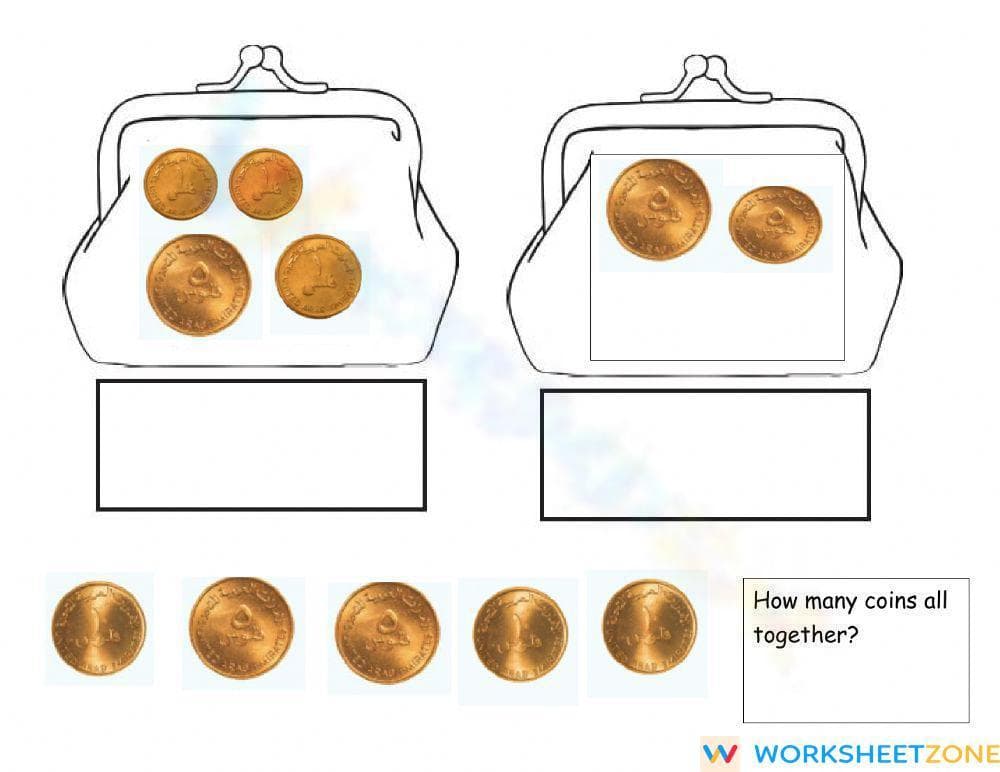 Counting UAE Coins Worksheet - Page 1