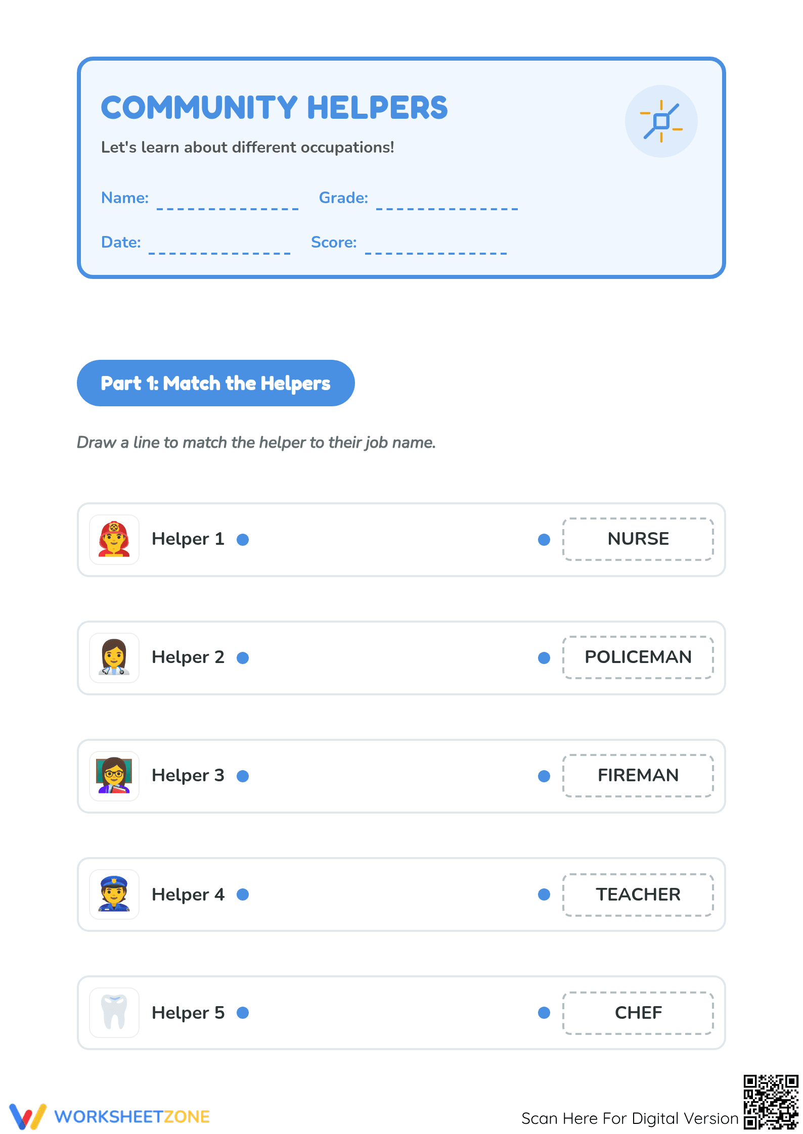 Community Helpers Worksheet | Grade 1 Essential Guide - Page 1