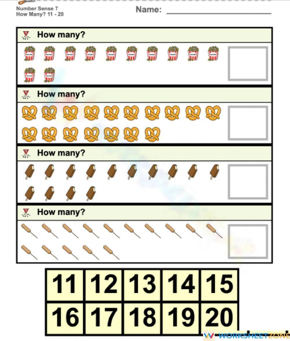 Counting and identifying numbers 2 - Page 1