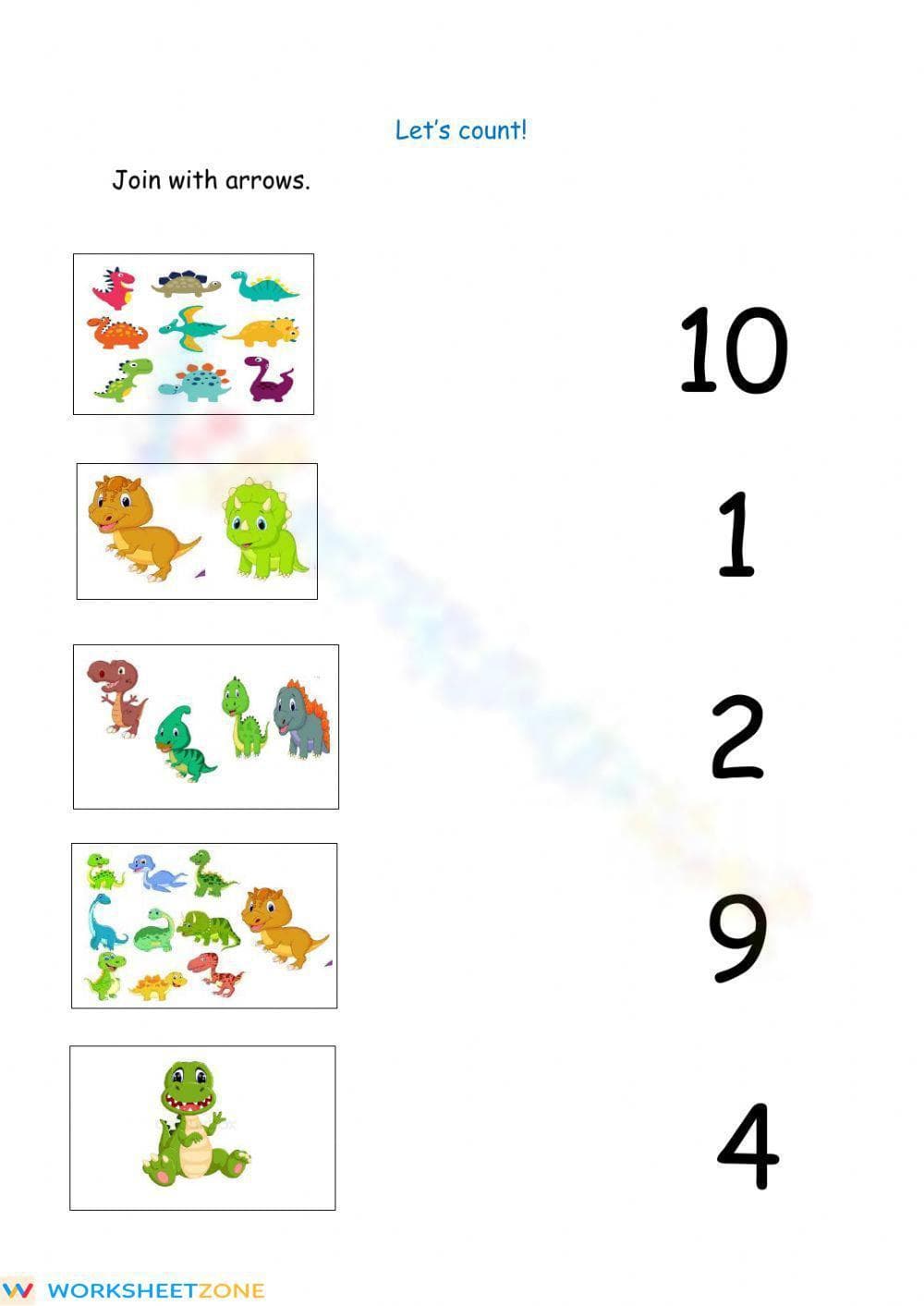 Counting from 1 to 10 Practice - Page 1