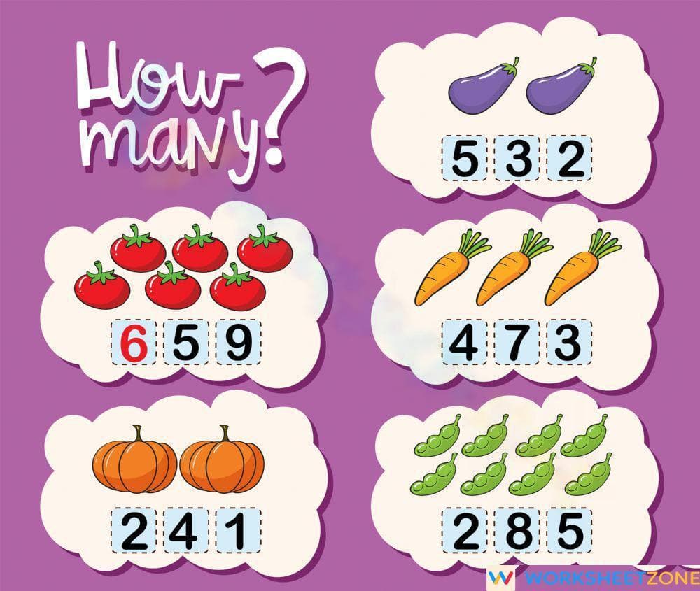 Counting and Select the Number - Page 1