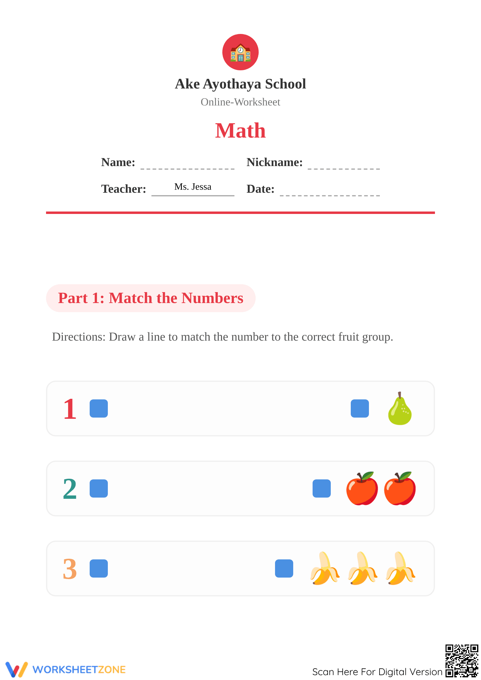 Number 123 Counting Worksheet | Grade Preschool Ready - Page 1