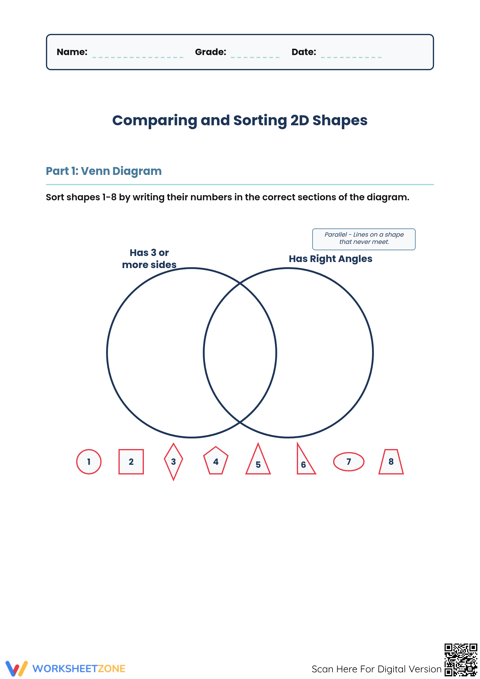 Grade 3 Data Sorting — Printable No-Prep Worksheet - Page 1