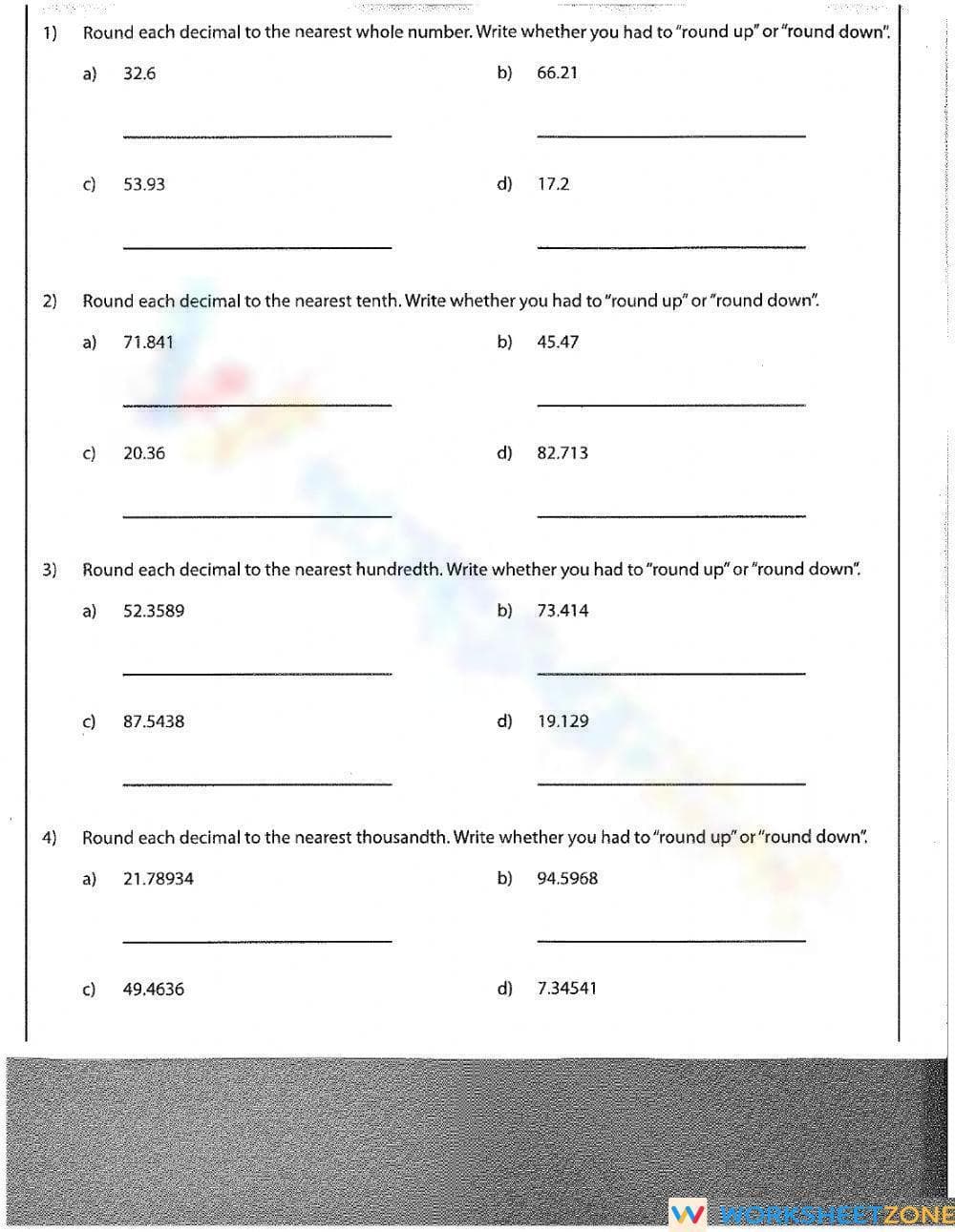Rounding decimals - Page 1