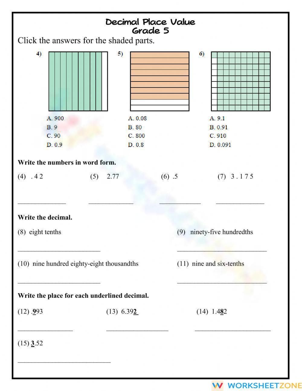 Intro to Decimal Place Value - Page 1