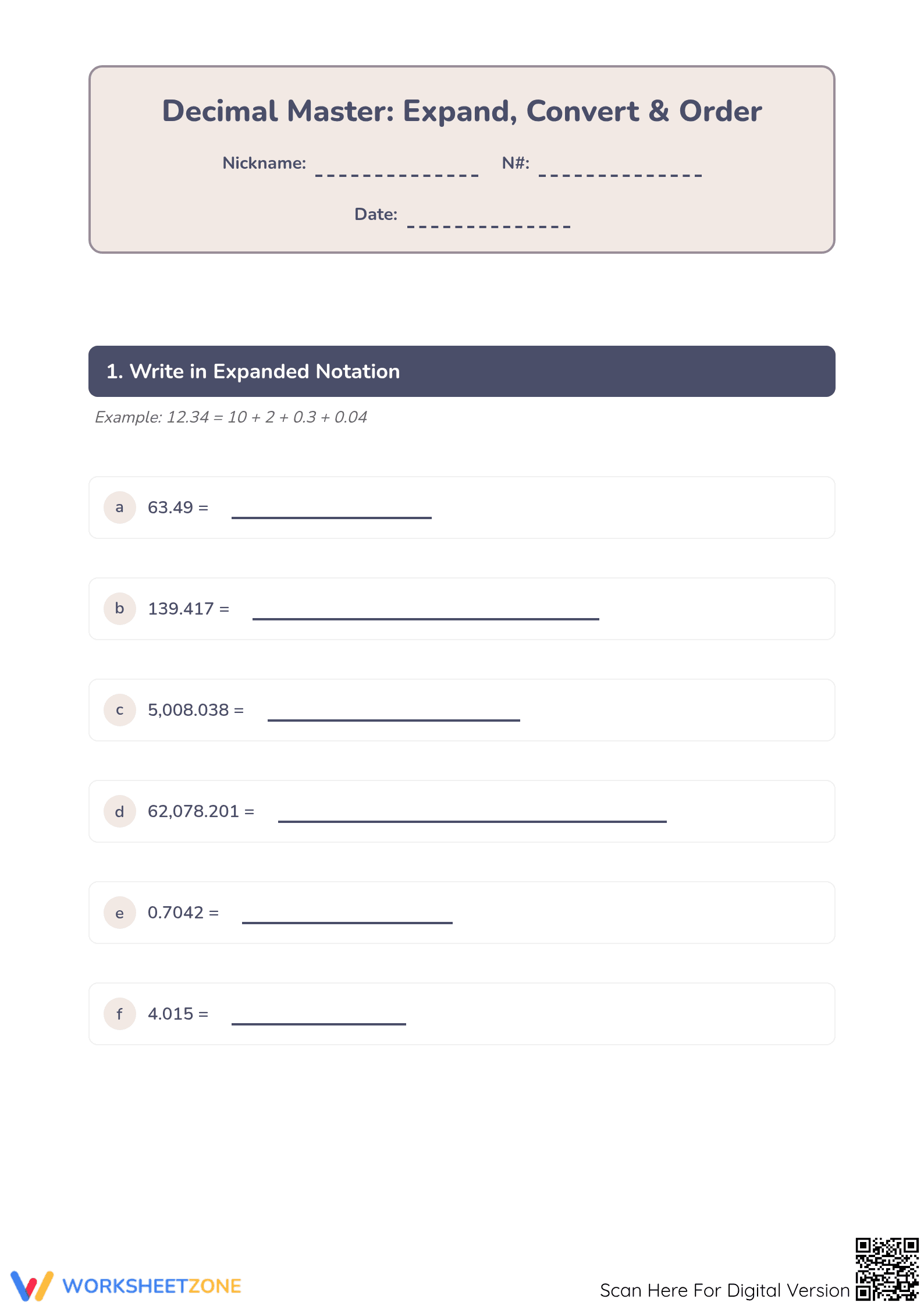 Complete Decimal Mastery: Expand, Convert, Order | Grade 5 - Page 1