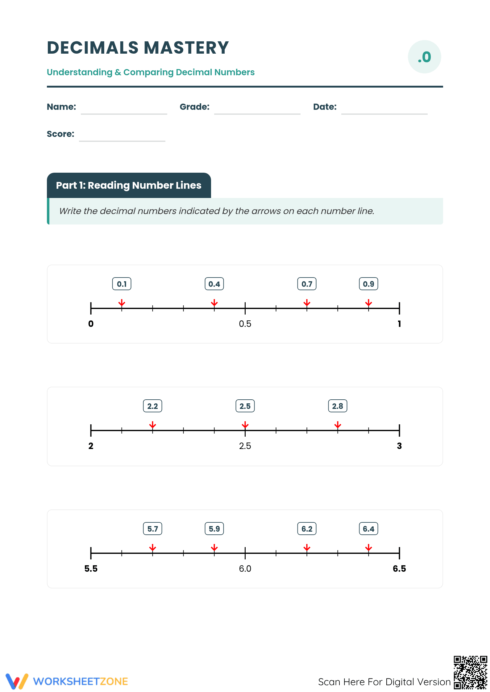 Grade 5-7 Decimal Mastery — Essential Printable Worksheet - Page 1
