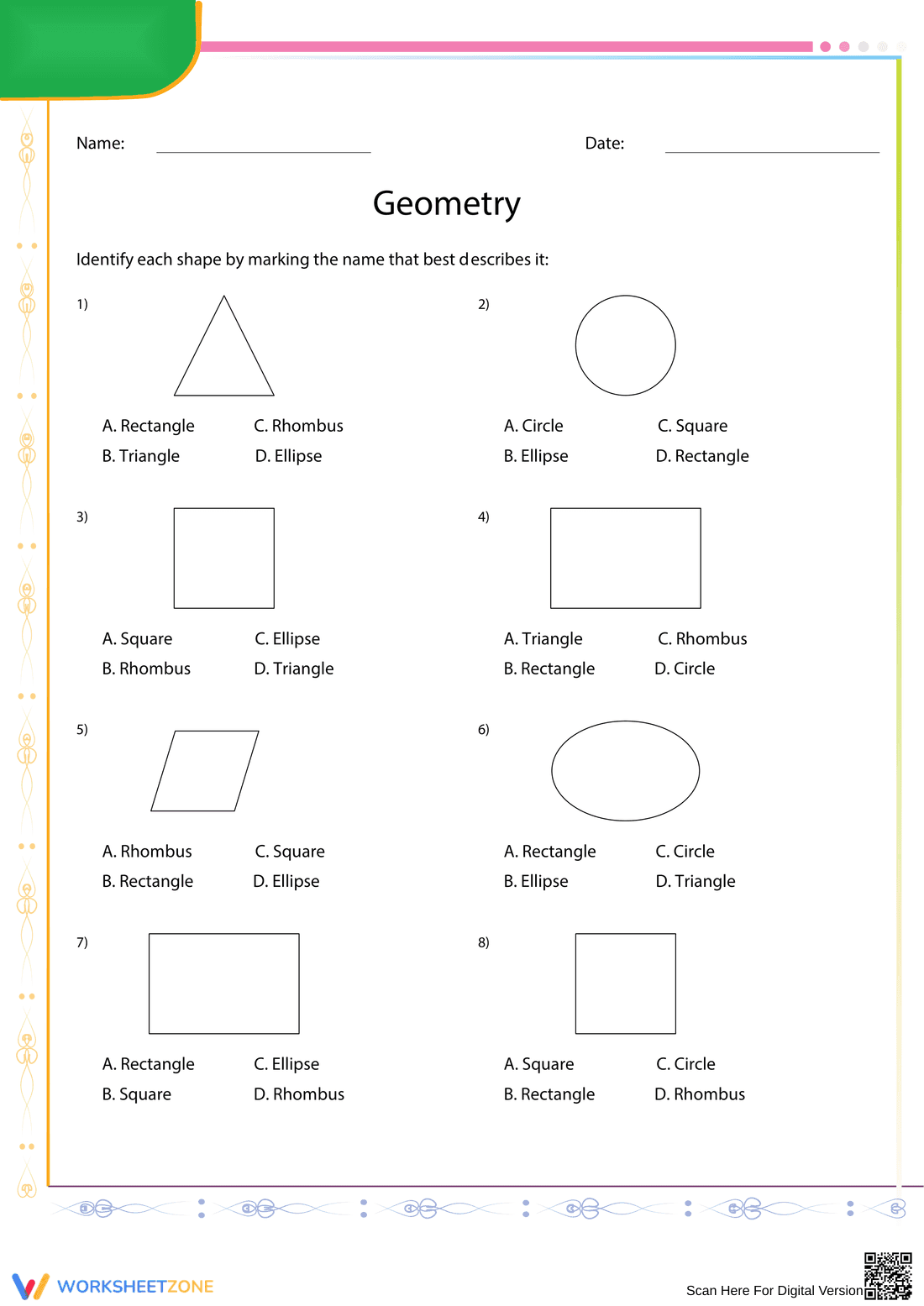 Geometry Concepts Worksheet - Page 1