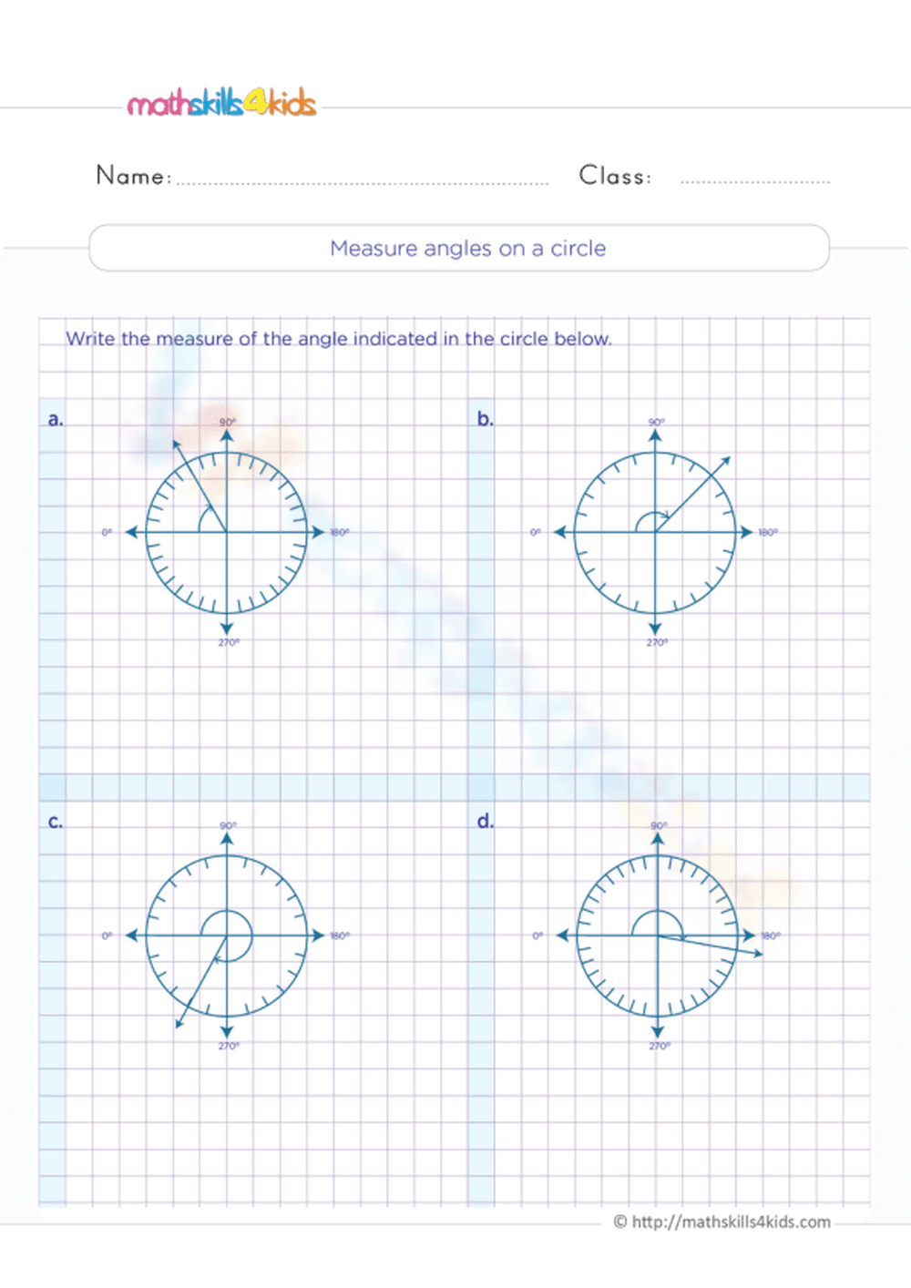 Printable Measuring Angles Worksheet | Grade 4 Math - Page 1