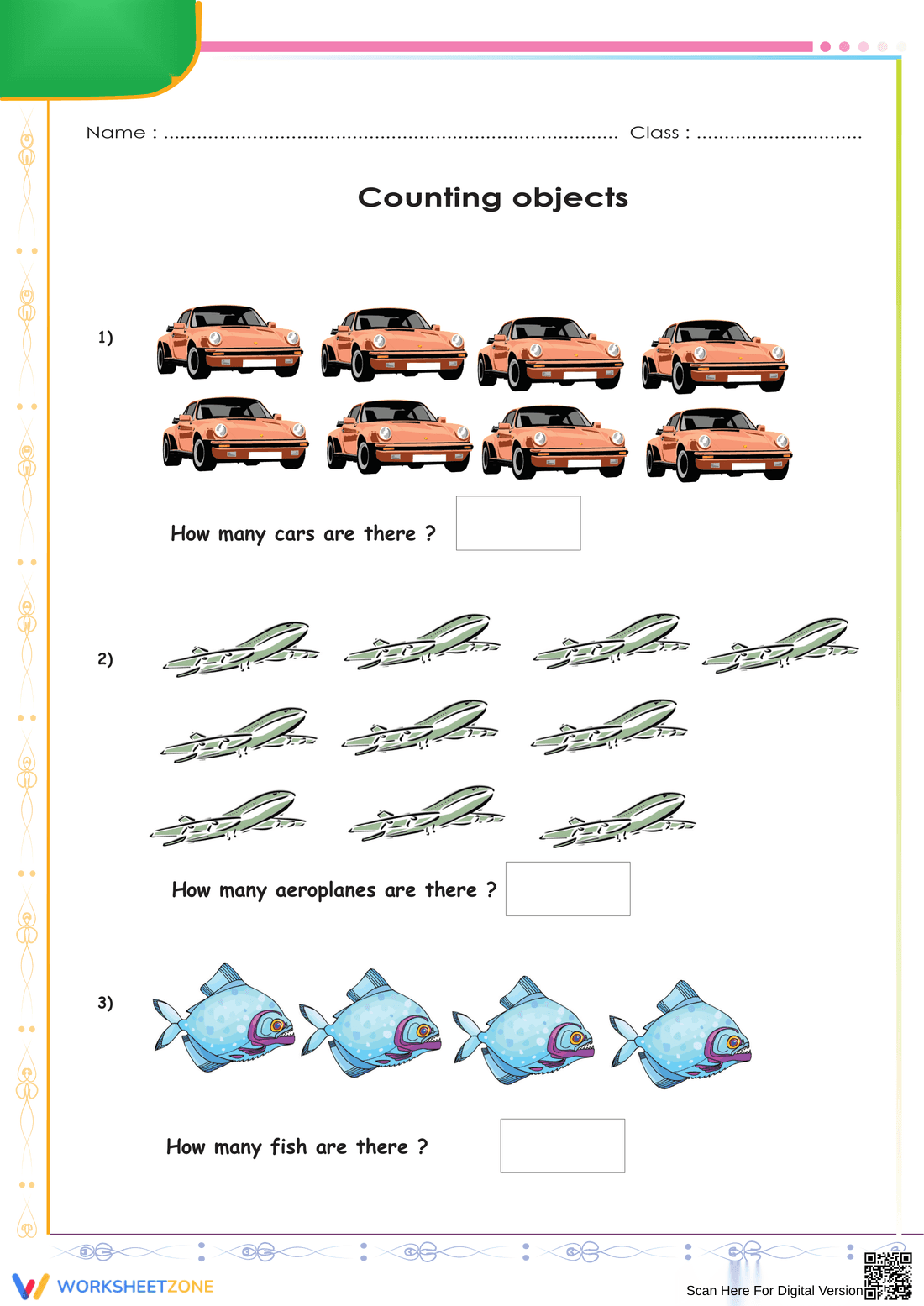 Practice Counting Objects Worksheet - Page 1