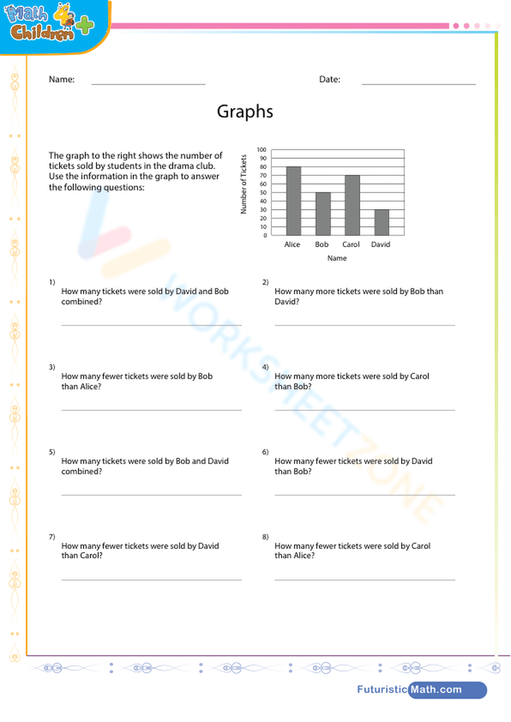 Printable Bar Graph Worksheet | Grade 3 Math - Page 1