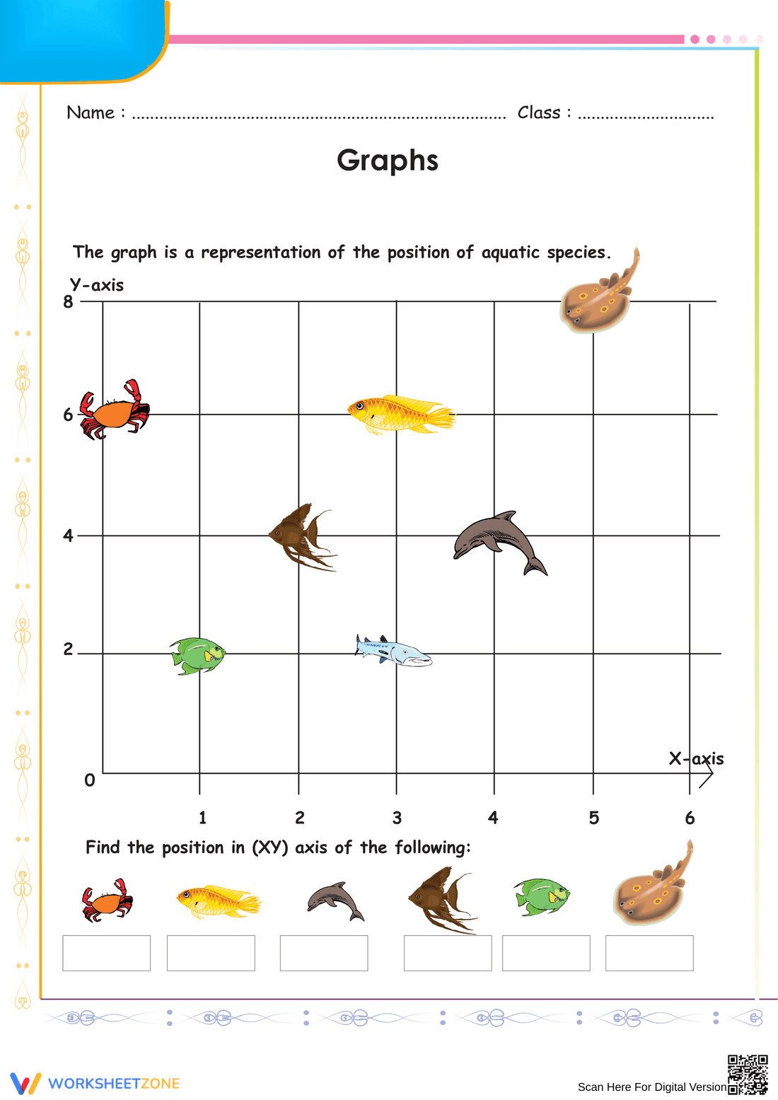 Grade 5 Graphing — Printable No-Prep Worksheet - Page 1