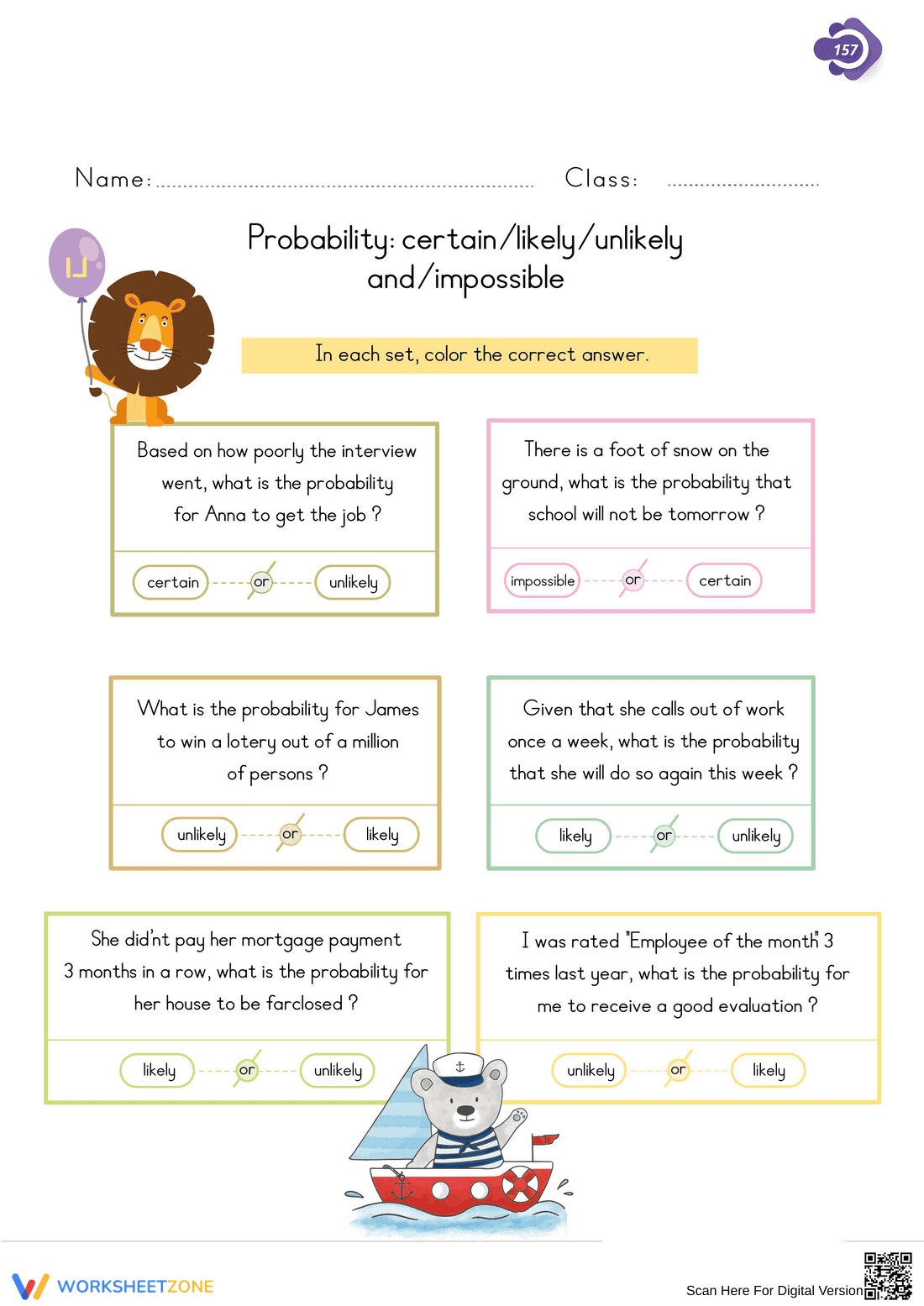 Probability: Certain, Likely, Unlikely, Impossible - Page 1