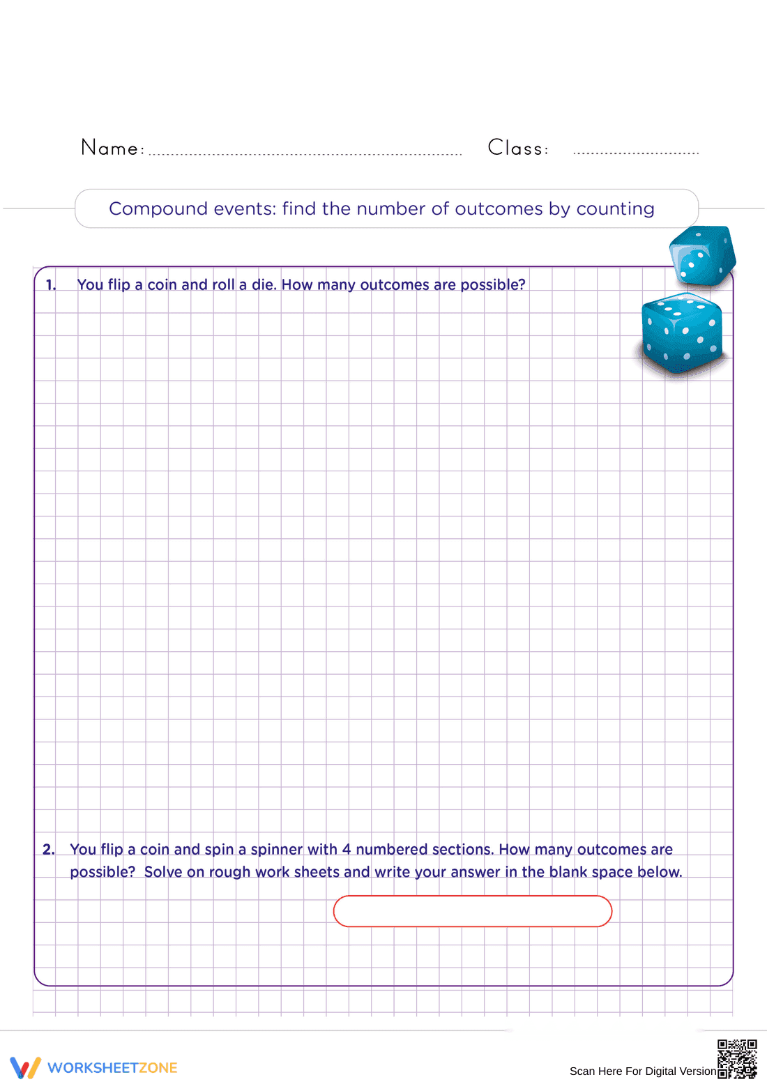 Compound Events Worksheet | Grade 7 Math | Printable - Page 1