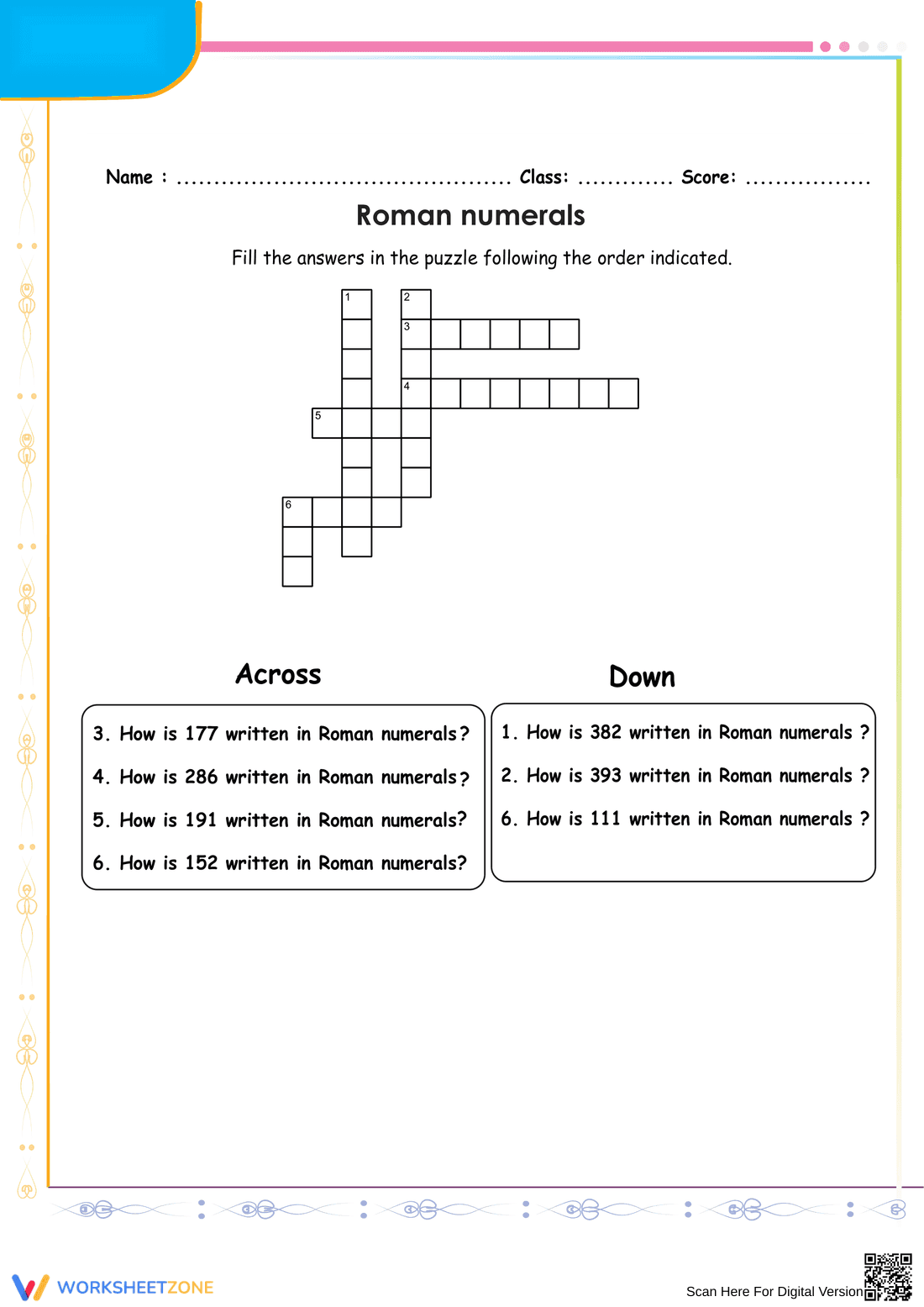 Solve the Roman Numerals Puzzle - Page 1