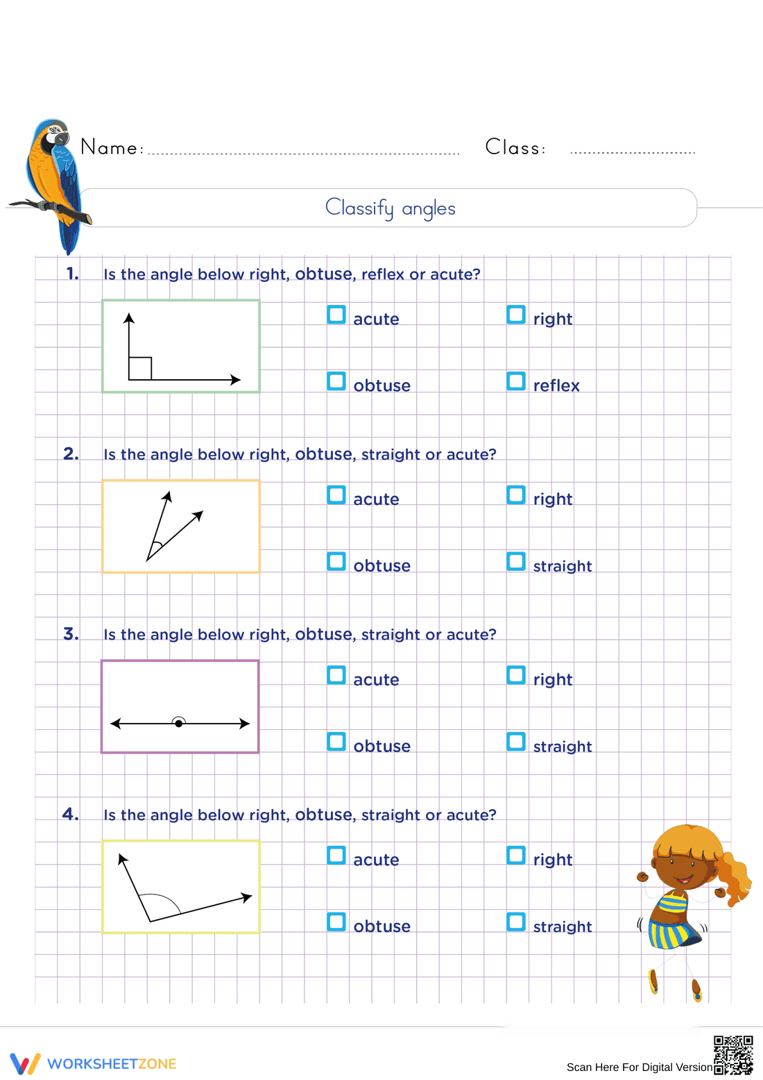 Classifying Different Types of Angles - Page 1