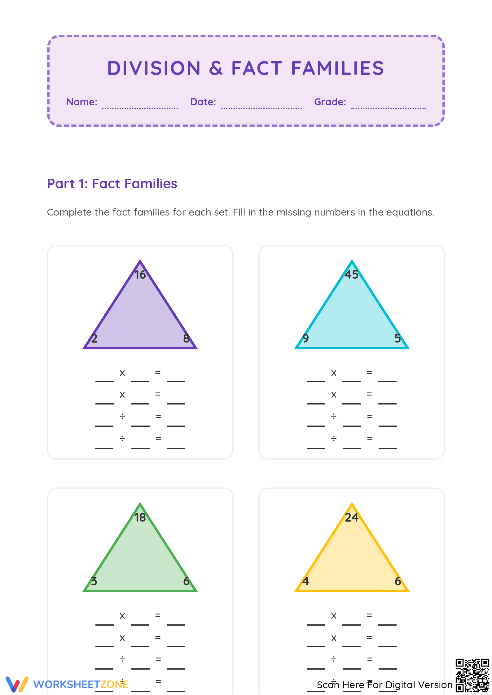 Relating Division & Multiplication | Grade 3 Essential - Page 1