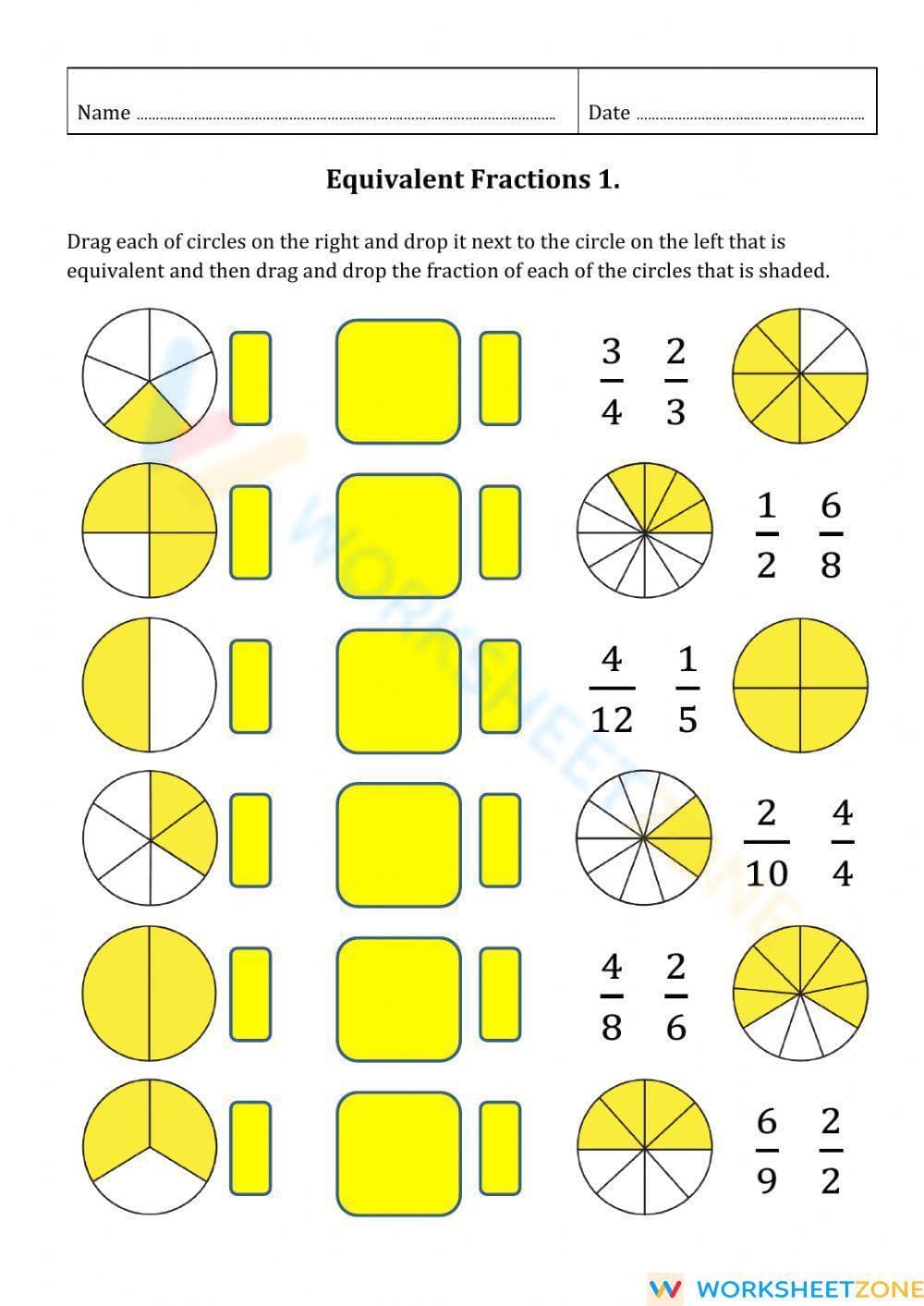 Equivalent Fractions 1 - Page 1